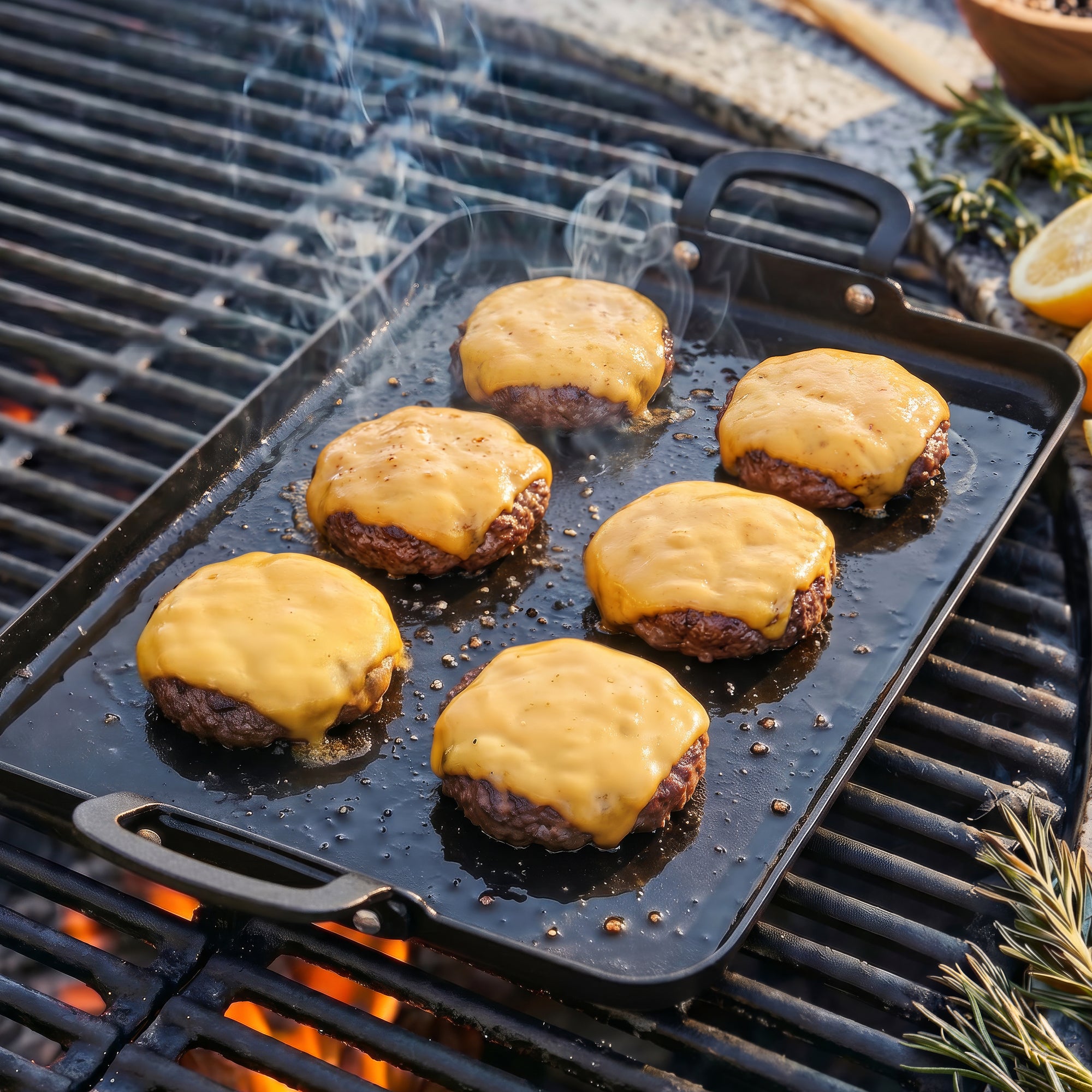 Bobby Flay by GreenPan 17 x 11 Carbon Steel Double Burner Griddle - Image 4