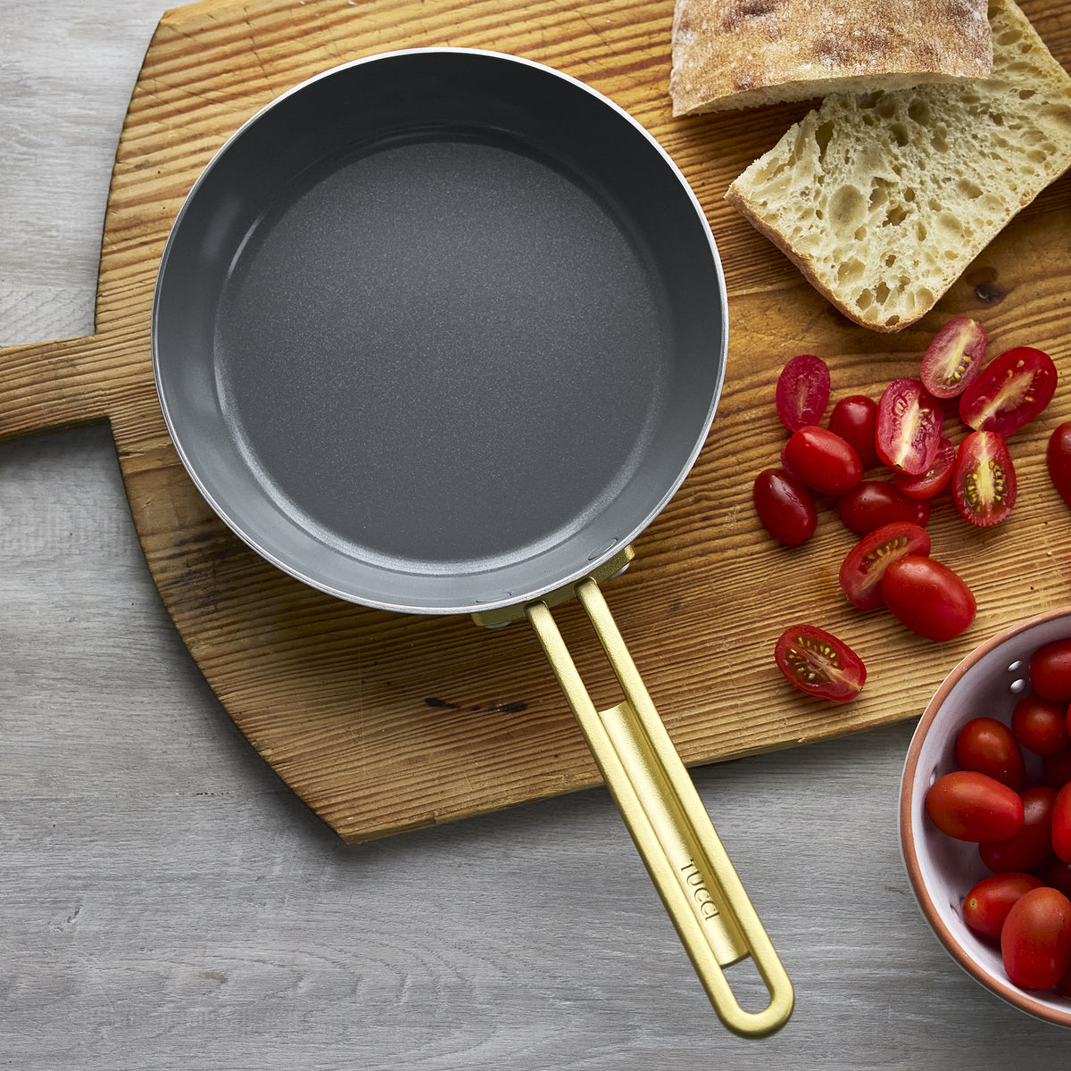 Stanley Tucci™ Stainless Steel Ceramic Nonstick 8 & 10 Frypan Set | Champagne Handles - Image 7