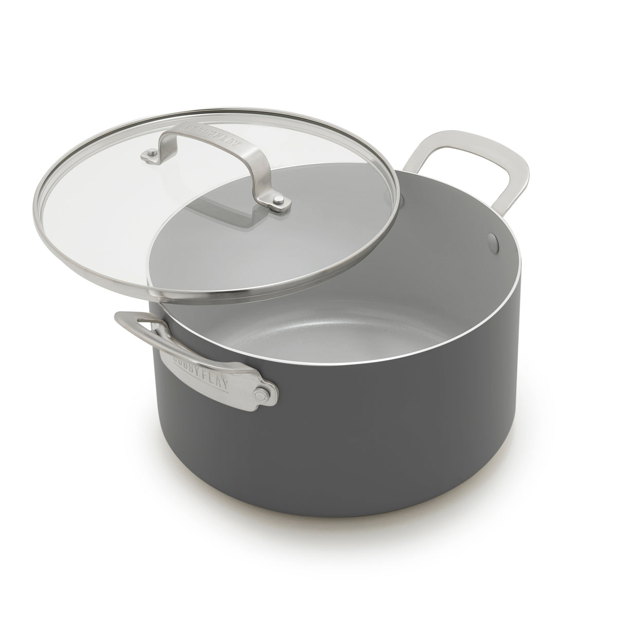 Bobby Flay by GreenPan Professional Ceramic Nonstick 6-Quart Stockpot with Lid | Graphite