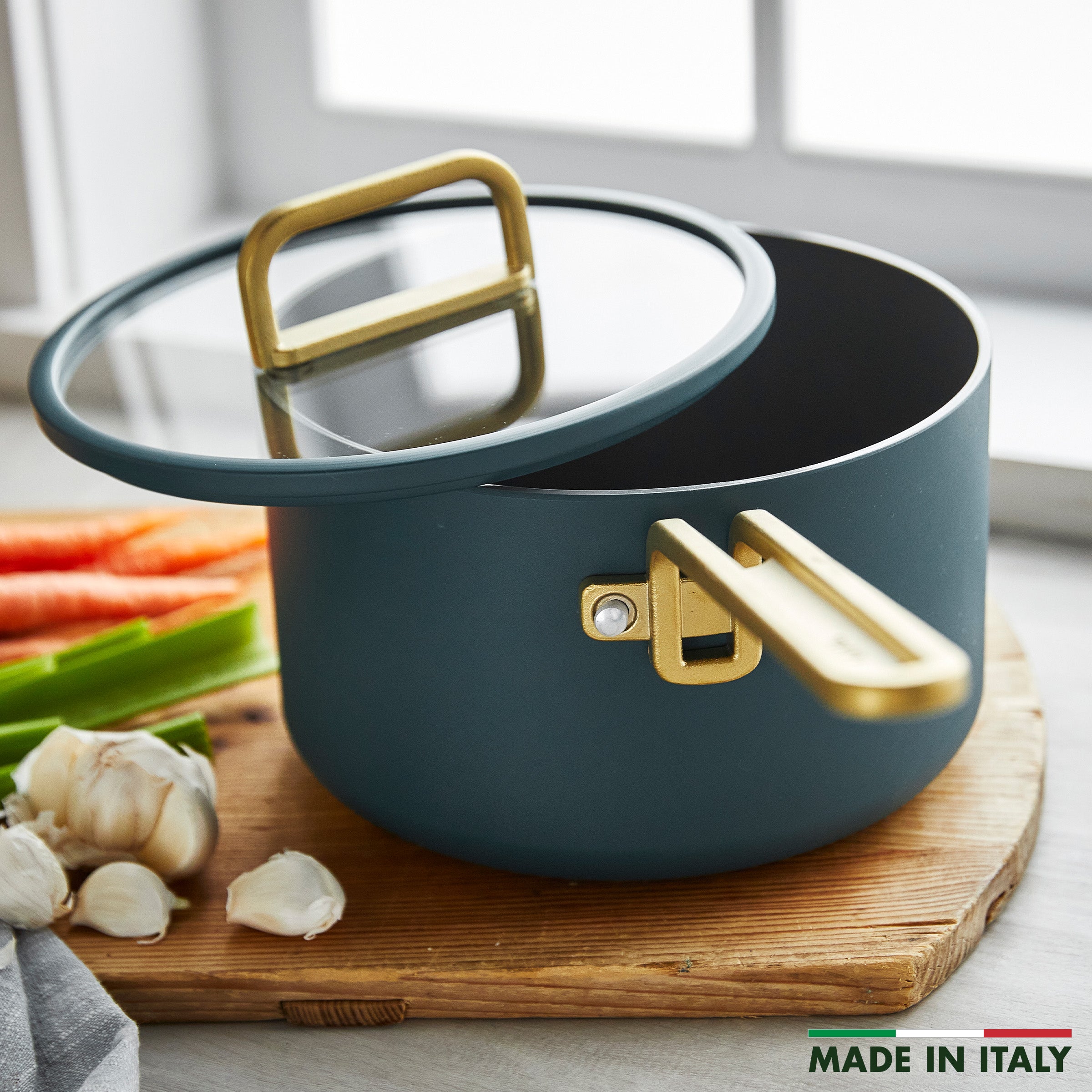 Stanley Tucci™ Ceramic Nonstick 4-Piece Saucepan Set | Venetian Teal - Image 2