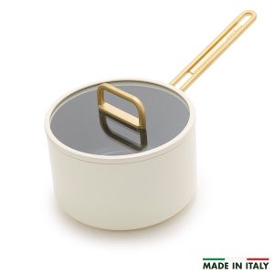 Stanley Tucci™ Ceramic Nonstick 4-Quart Saucepan with Lid | Carrara White