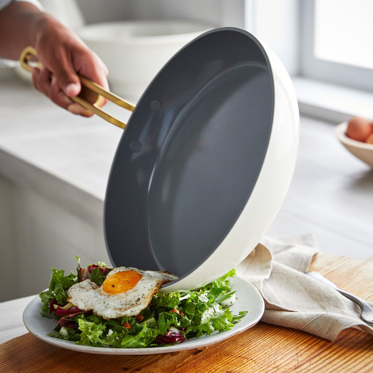 Stanley Tucci™ Ceramic Nonstick 8 and 10 Frypan Set | Carrara White - Image 6