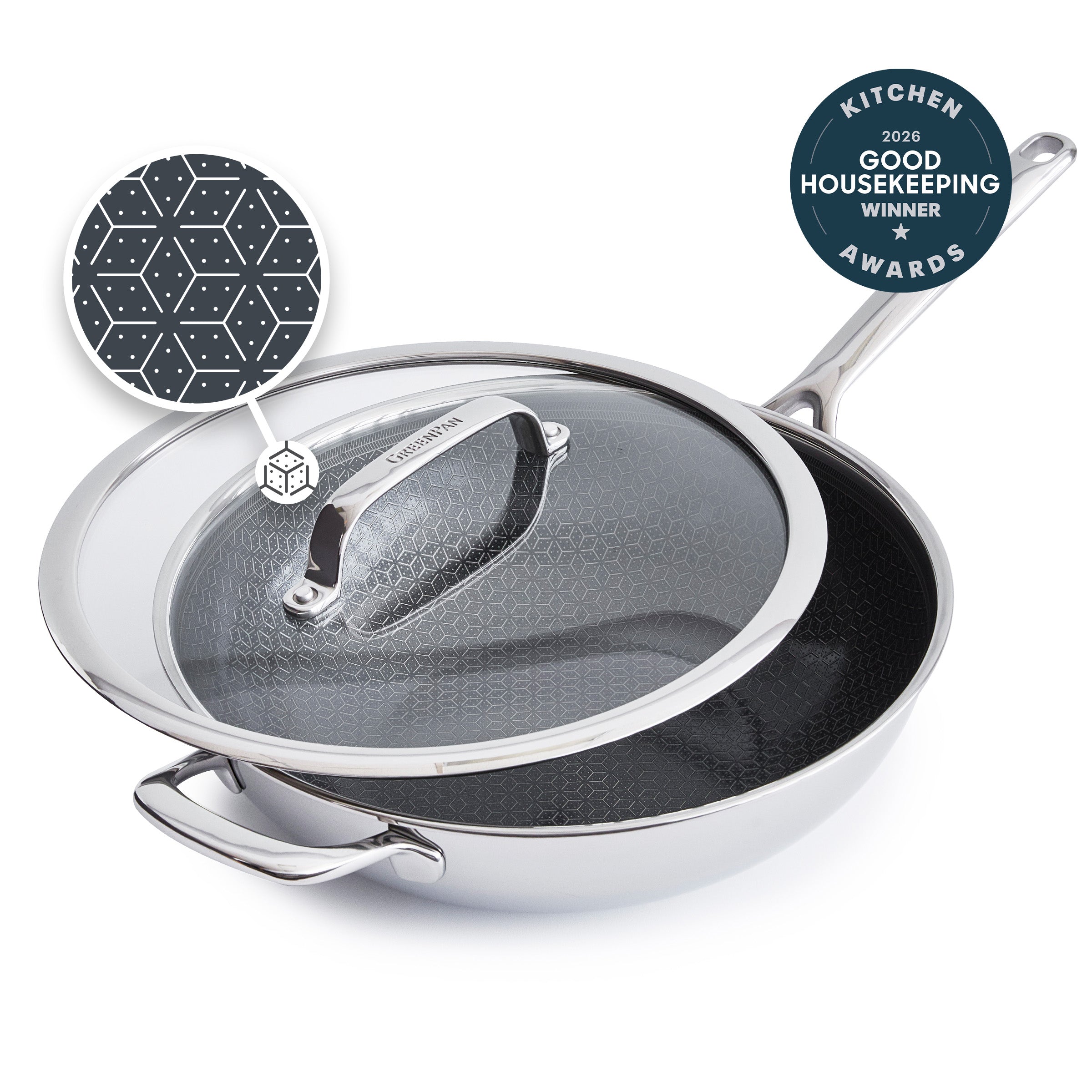 Spectra Thermobond Hybrid Ceramic Nonstick 12 Wok with Lid