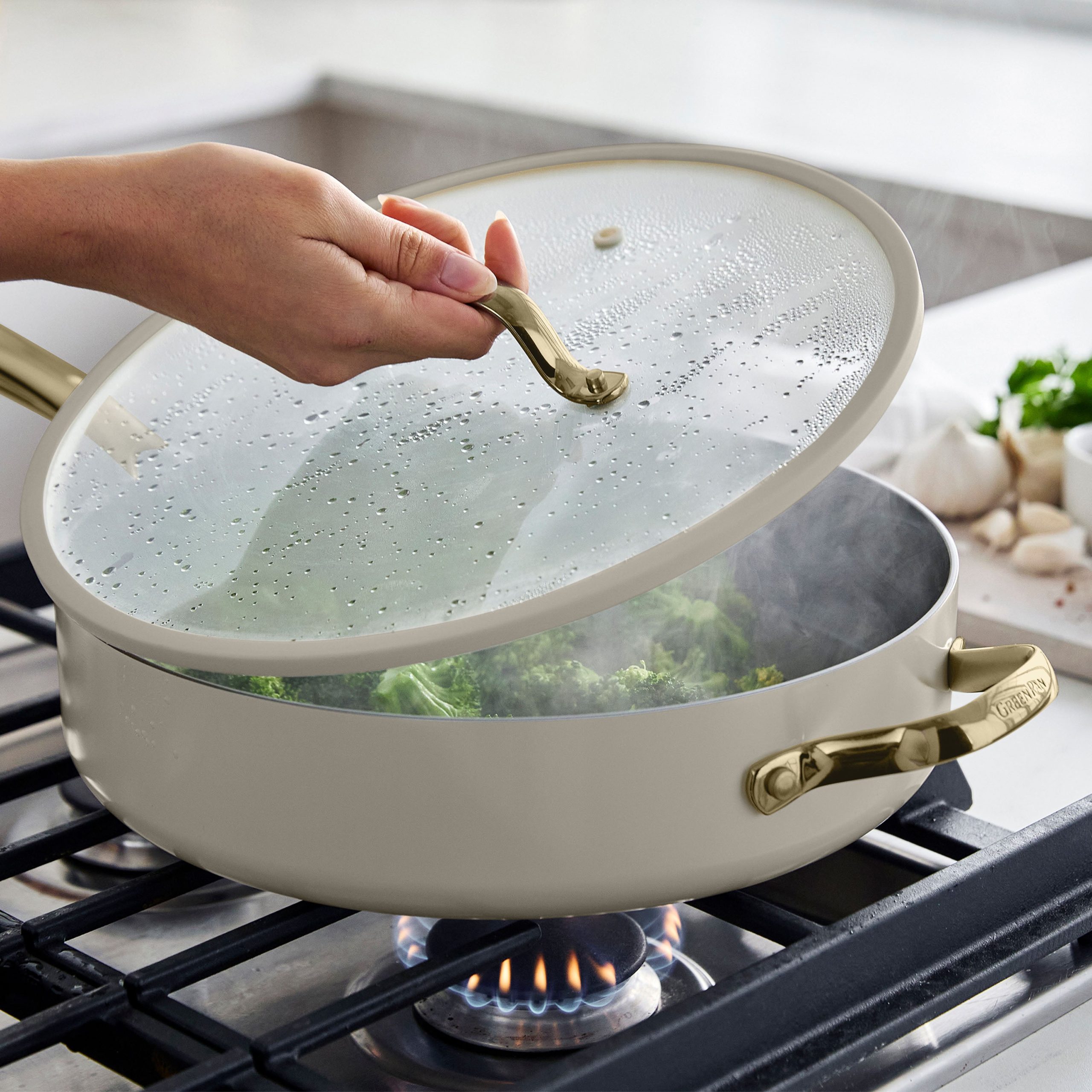 Jewel Pro Ceramic Nonstick 11-Piece Cookware Set | Taupe - Image 5