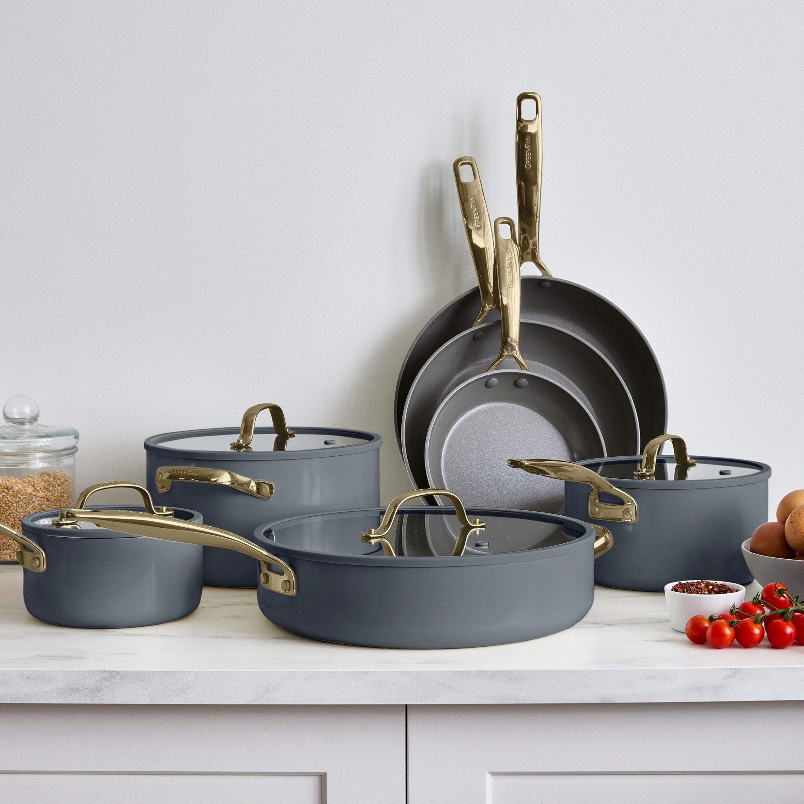 Jewel Pro Ceramic Nonstick 11-Piece Cookware Set | Slate - Image 2