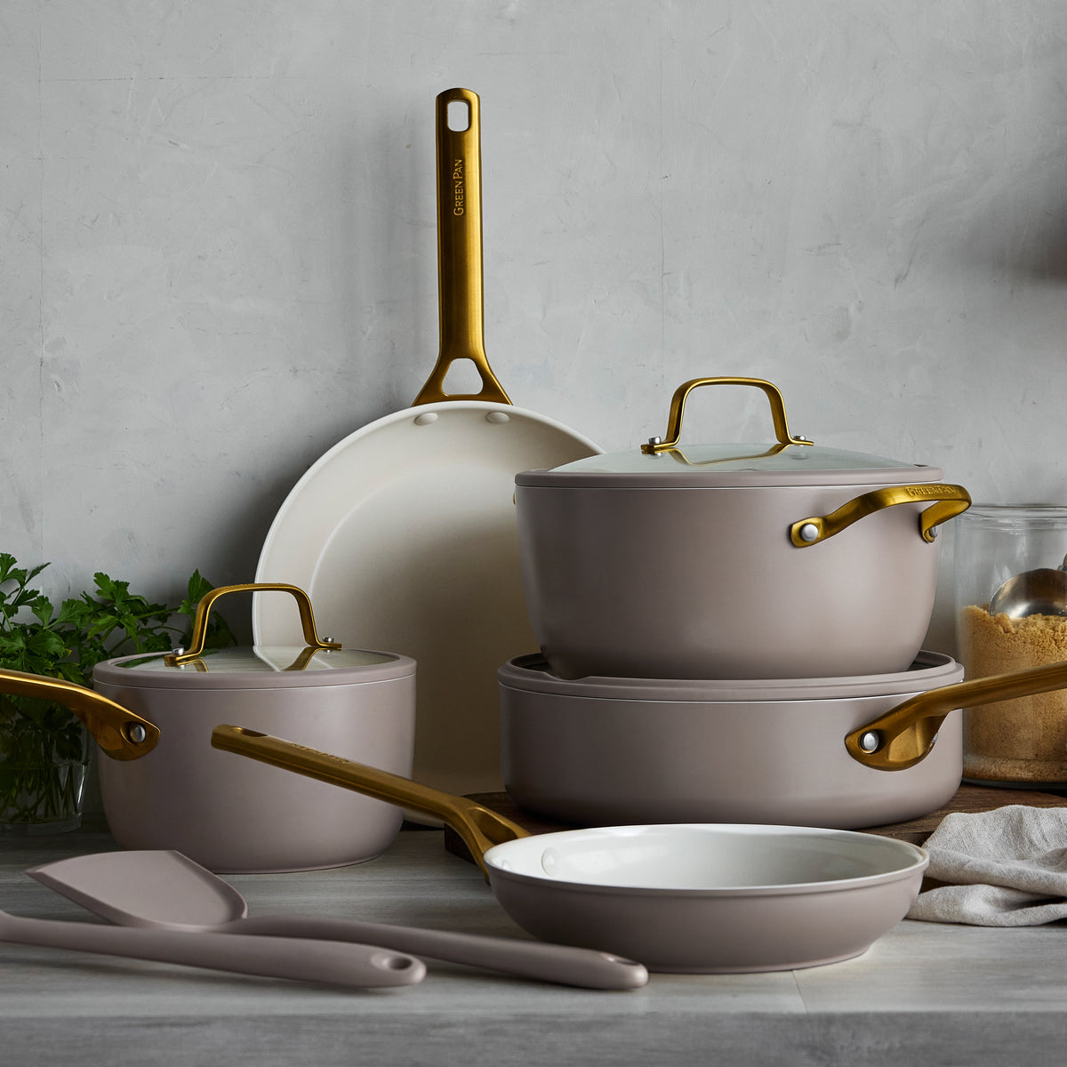 Reserve Pro Ceramic Nonstick 10-Piece Cookware Set | Latte - Image 2