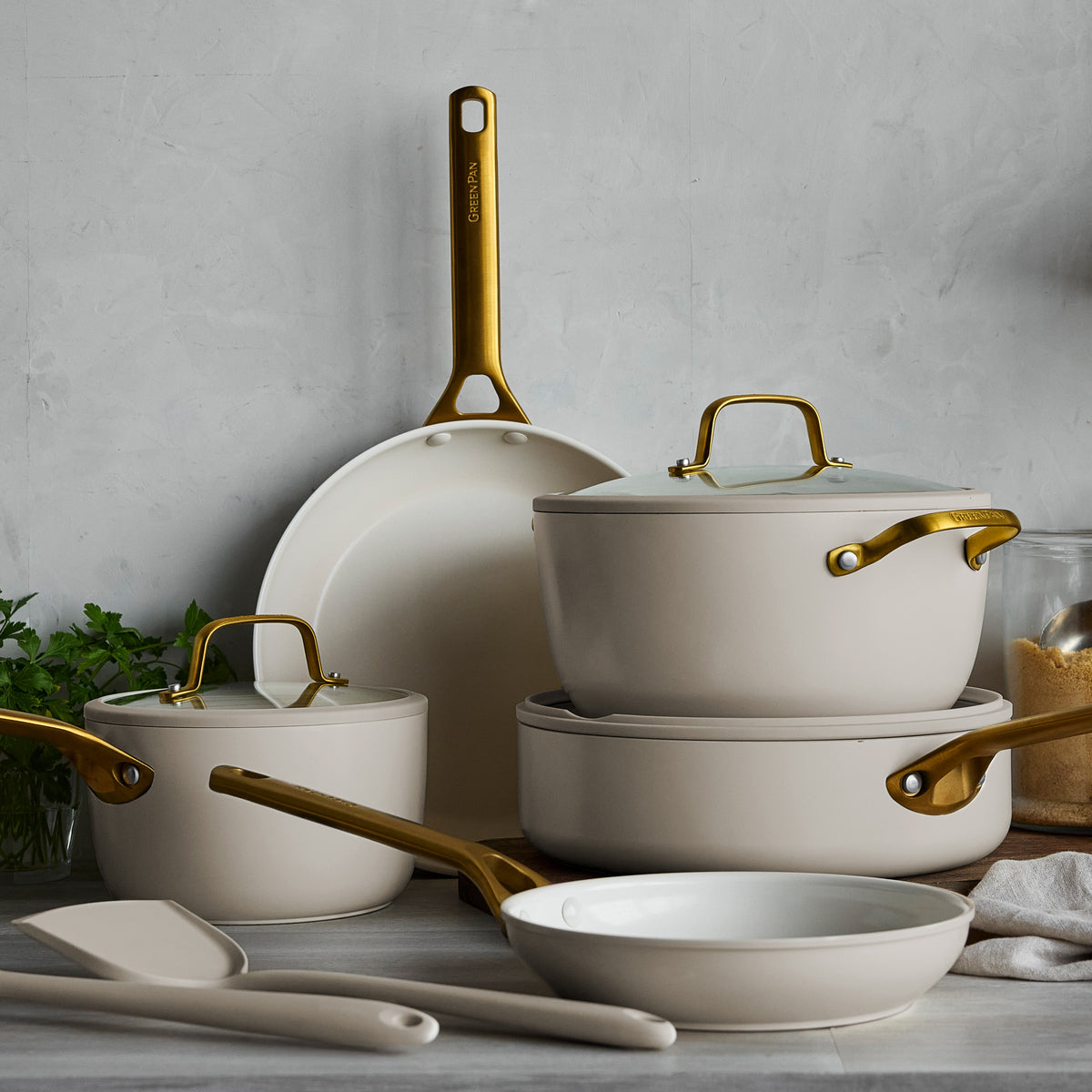 Reserve Pro Ceramic Nonstick 10-Piece Cookware Set | Macadamia - Image 2