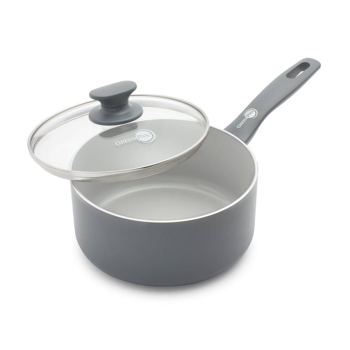 Dover Ceramic Nonstick 2.25-Quart Saucepan with Lid | Gray