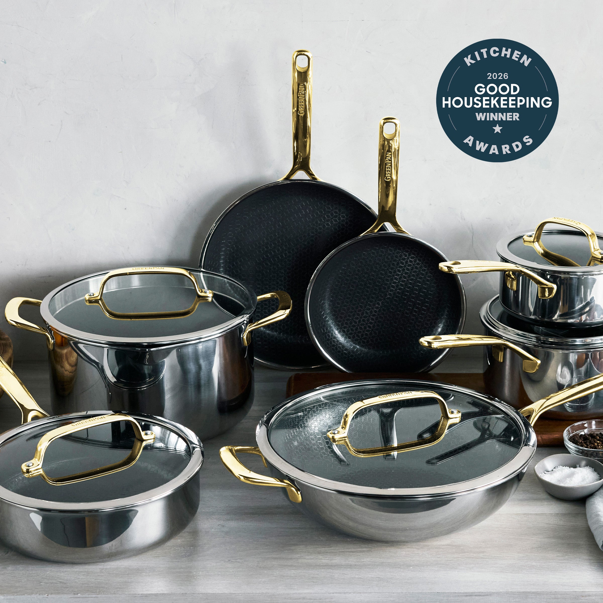 Spectra Gold Thermobond Hybrid Ceramic Nonstick 12-Piece Cookware Set - Image 2
