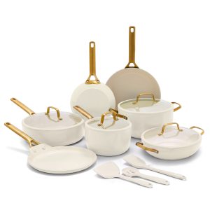 Reserve Pro Ceramic Nonstick 14-Piece Cookware Set | Cream