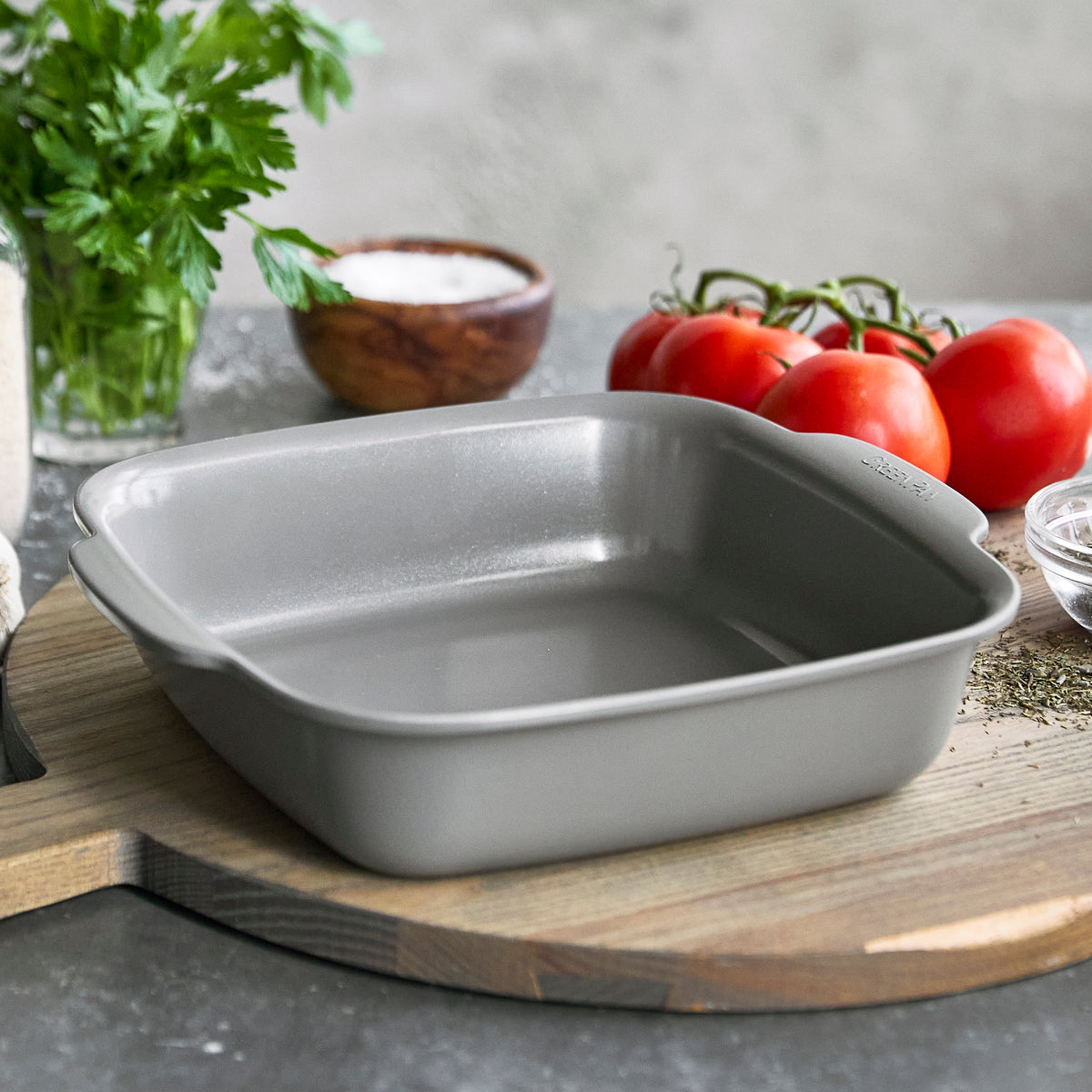 Premiere Ovenware Ceramic Nonstick 8 x 8 Square Baker | Gray - Image 2