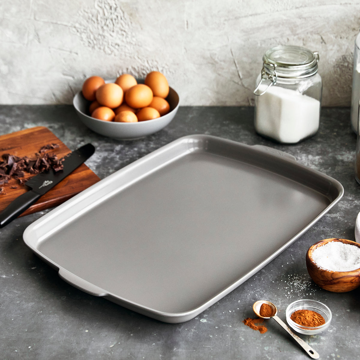 Premiere Ovenware Ceramic Nonstick 18 x 13 Half Sheet Pan Set | Gray - Image 2
