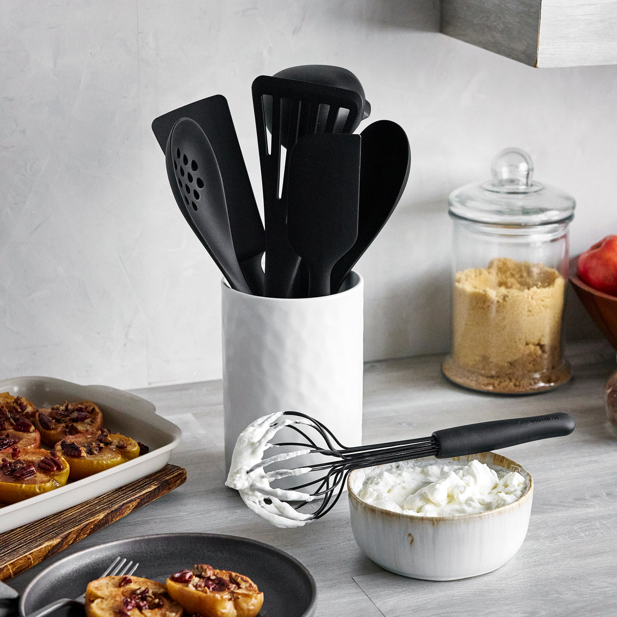 Premiere Silicone 8-Piece Utensil and Crock Set | Black - Image 3