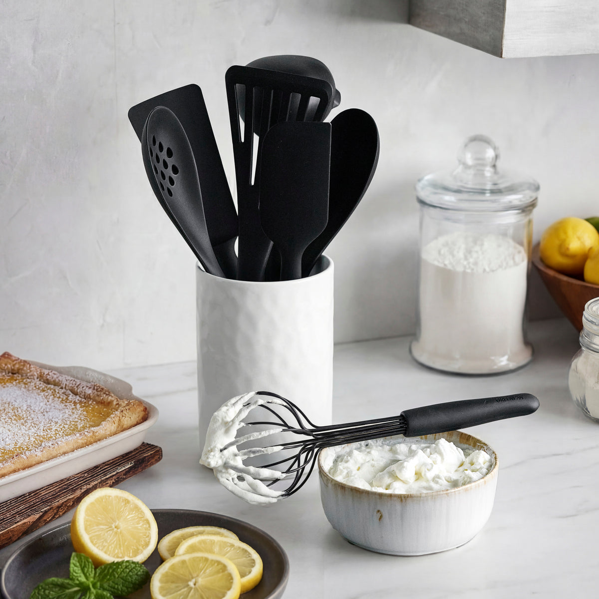 Premiere Silicone 8-Piece Utensil and Crock Set | Black - Image 4