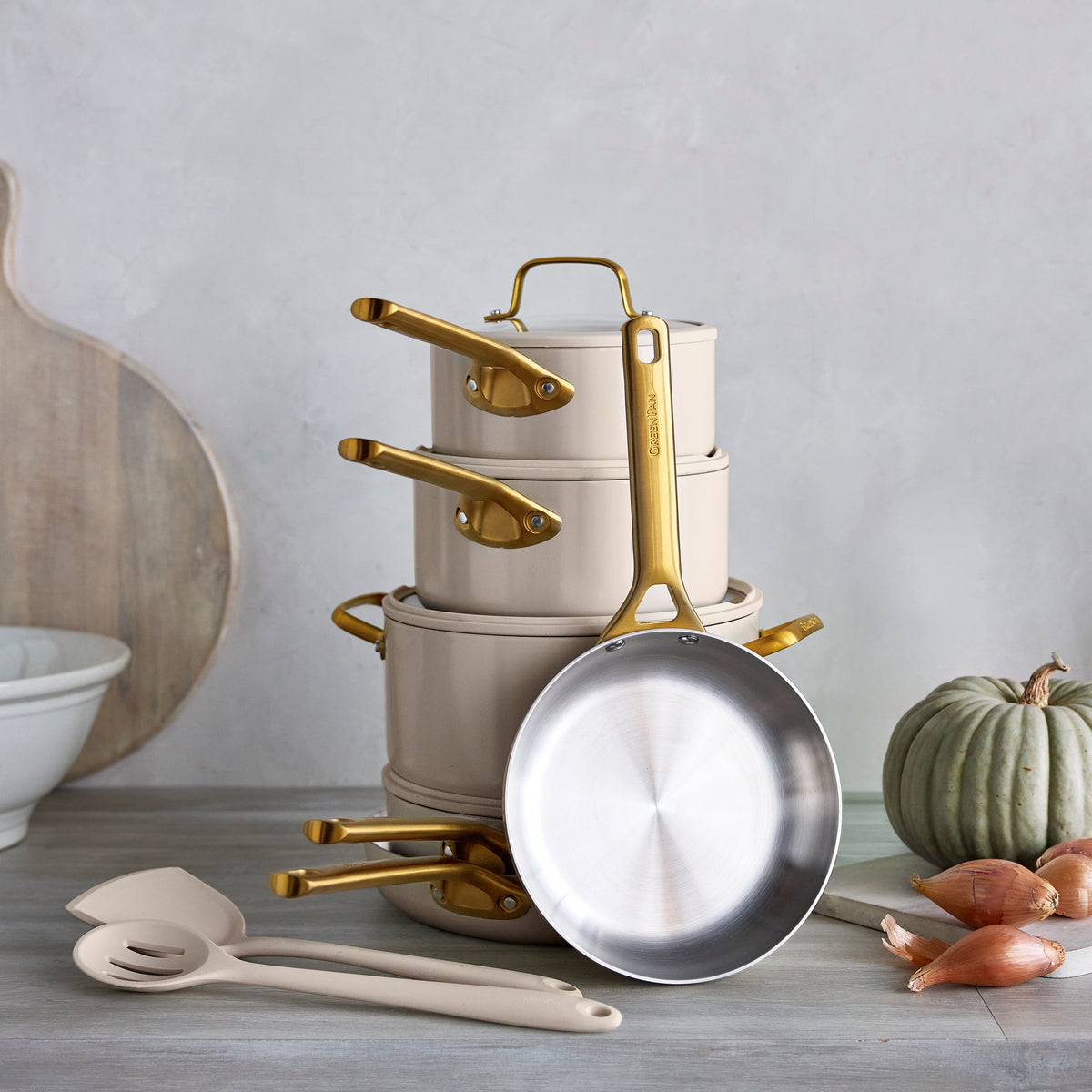 Reserve Pro Uncoated Stainless Steel 12-Piece Cookware Set | Macadamia - Image 3