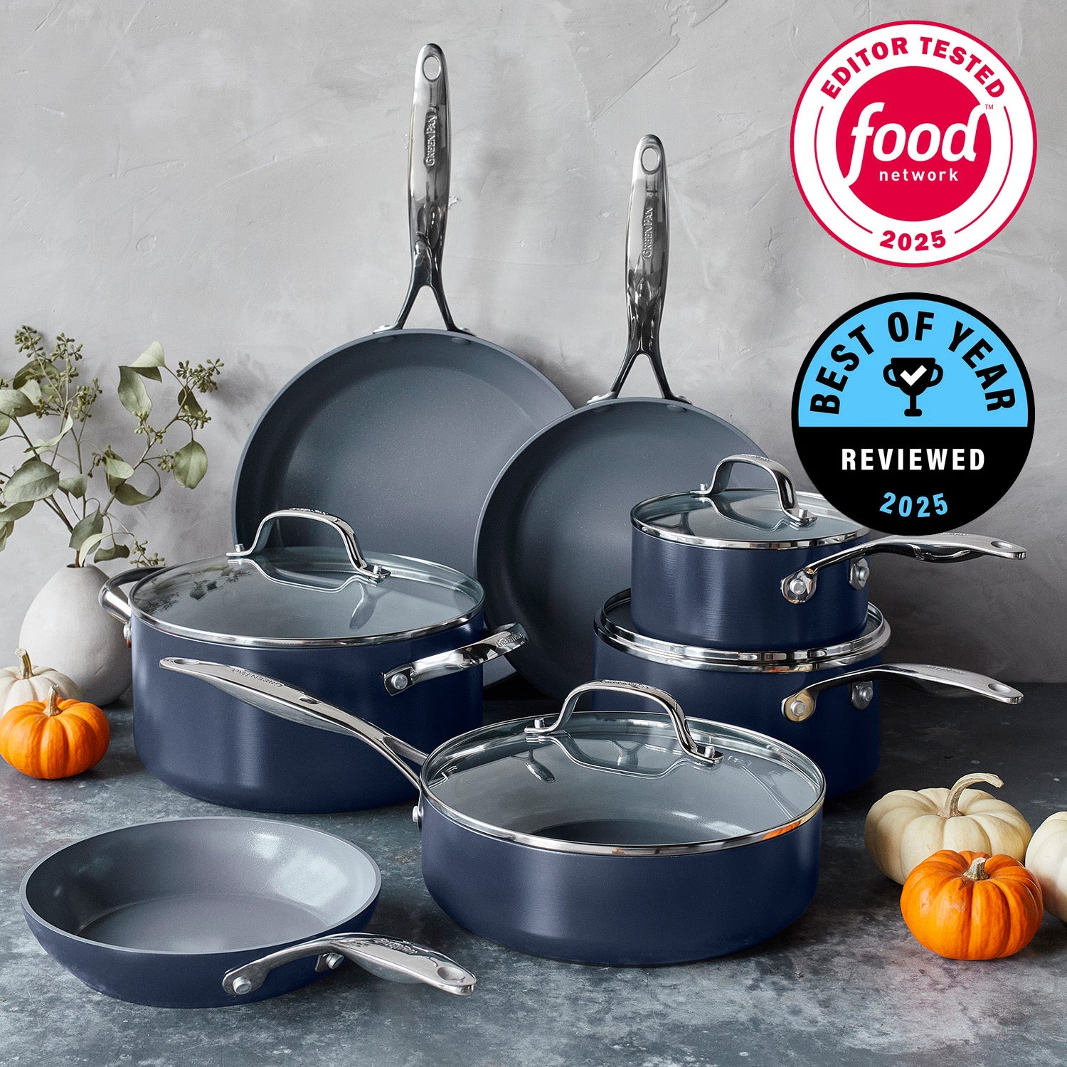 Valencia Pro Ceramic Nonstick 11-Piece Cookware Set | Twilight - Image 2