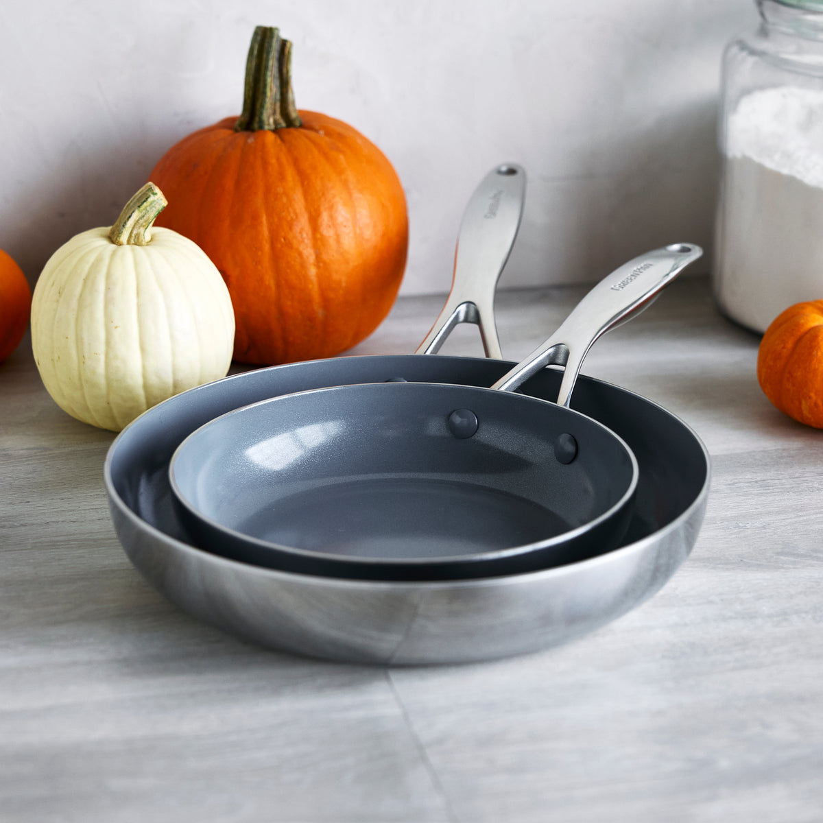 Valencia Pro Stainless Steel 8 and 10 Frypan Set - Image 2