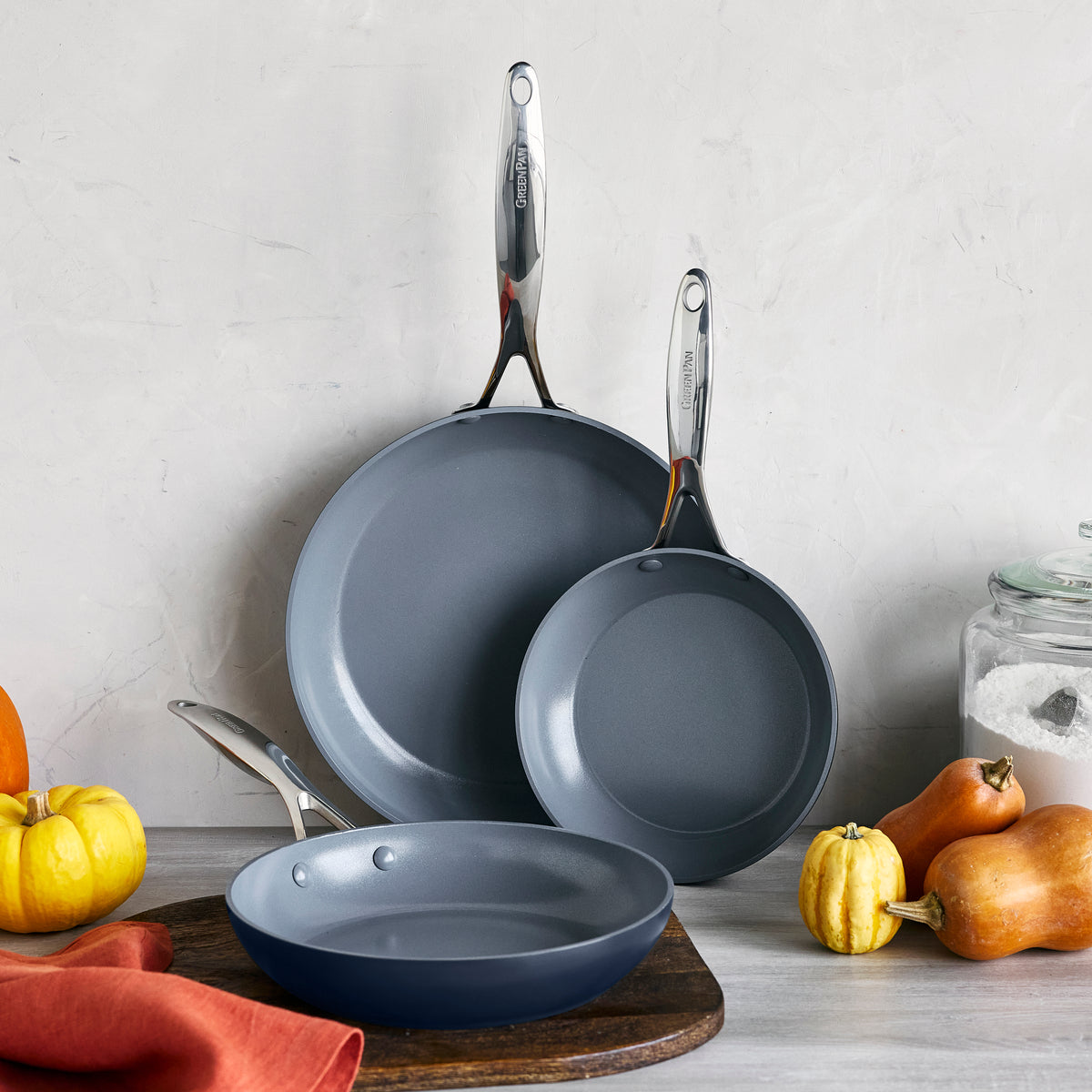 Valencia Pro Ceramic Nonstick 8. 9.5. and 11 Frypan Set | Twilight - Image 3