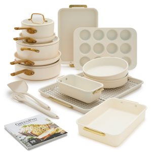 Reserve Pro 18-Piece Cookware & Bakeware Set | Cream