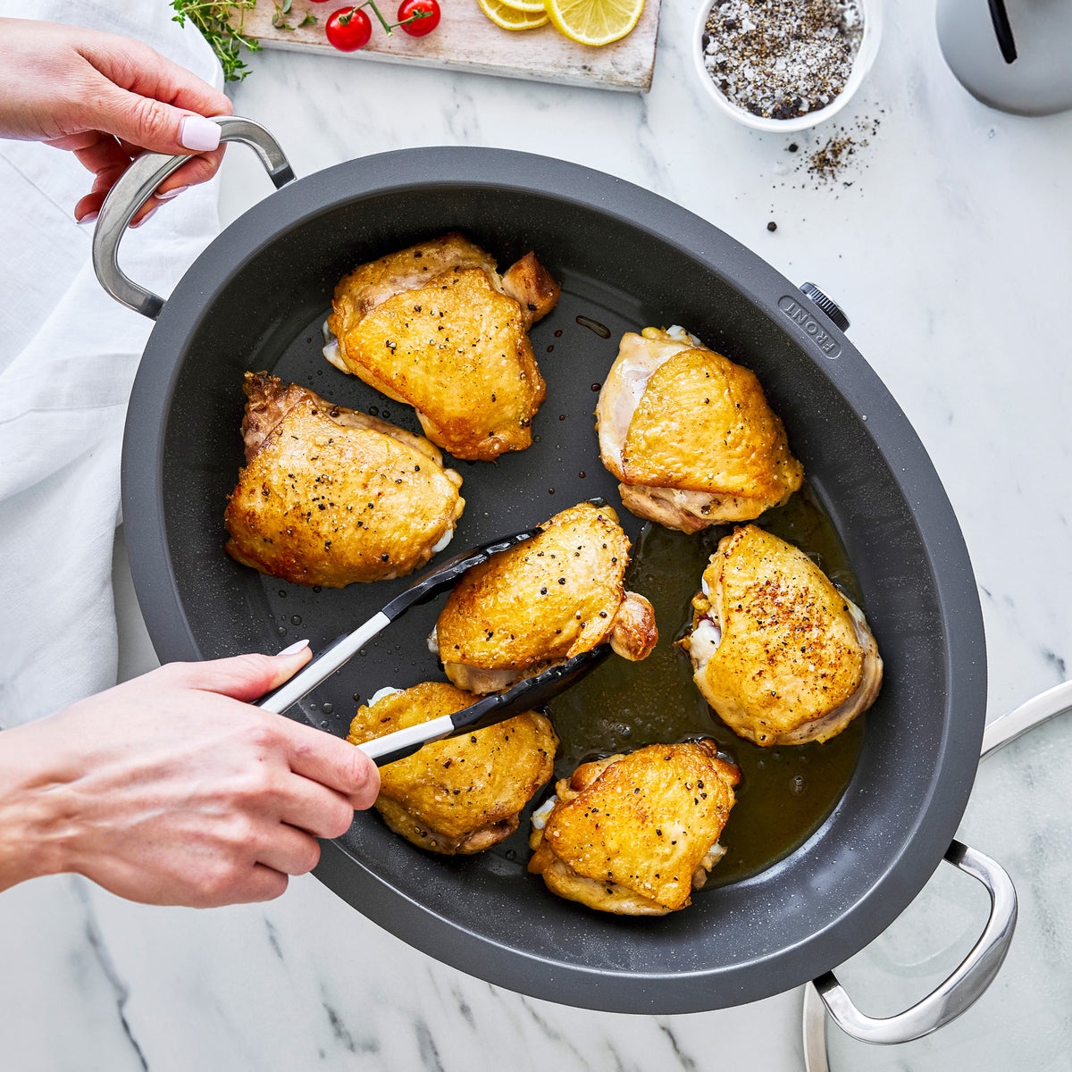 Elite 5.5-Quart Oval Electric Skillet | Premiere Stainless Steel - Image 7