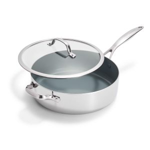 Valencia Pro Stainless Steel 5-Quart Sauté Pan with Lid