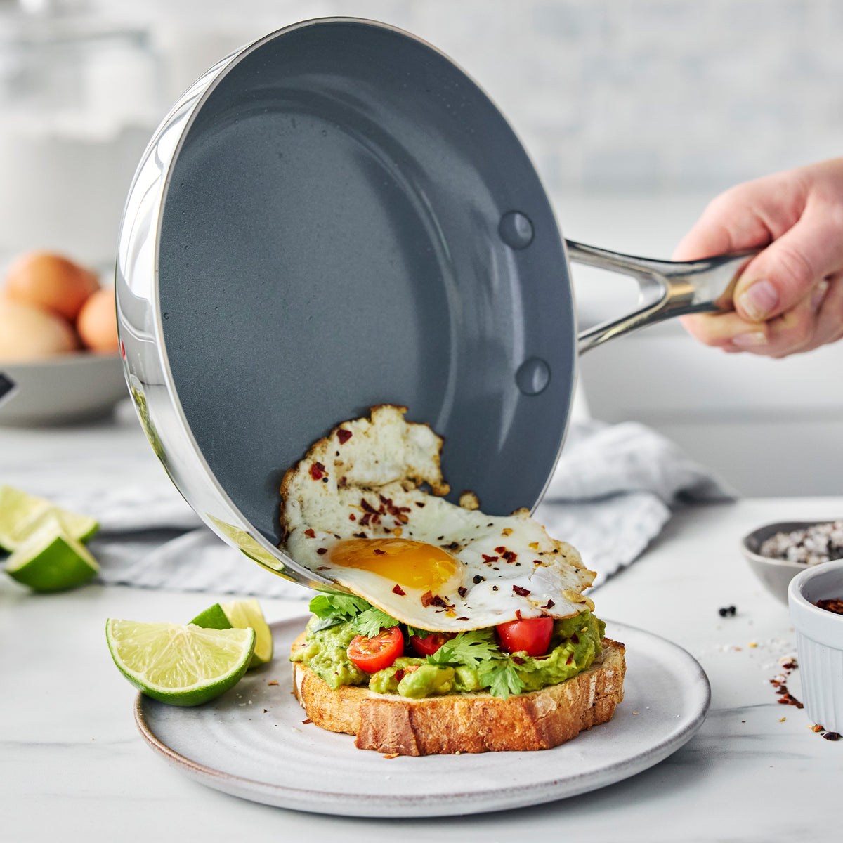 Valencia Pro Stainless Steel 8 and 10 Frypan Set - Image 9