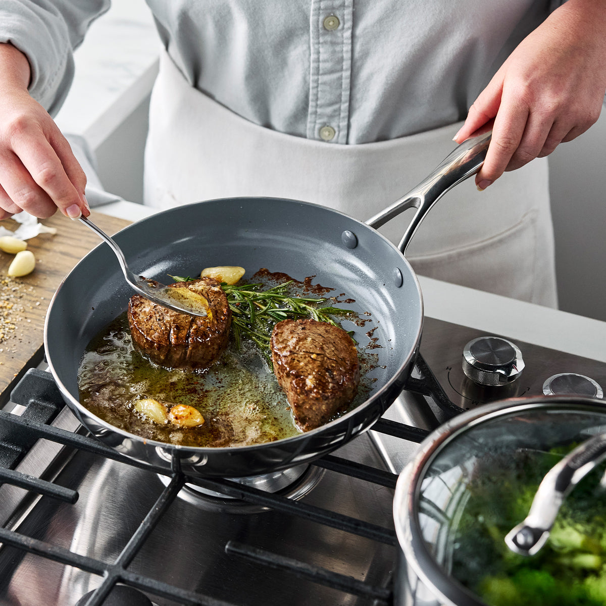 Valencia Pro Stainless Steel 8 and 10 Frypan Set - Image 8