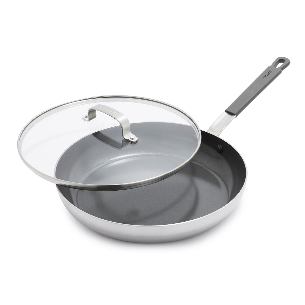 Bobby Flay by GreenPan PFAS-Free Nonstick Stainless Steel 12 Frypan with Lid
