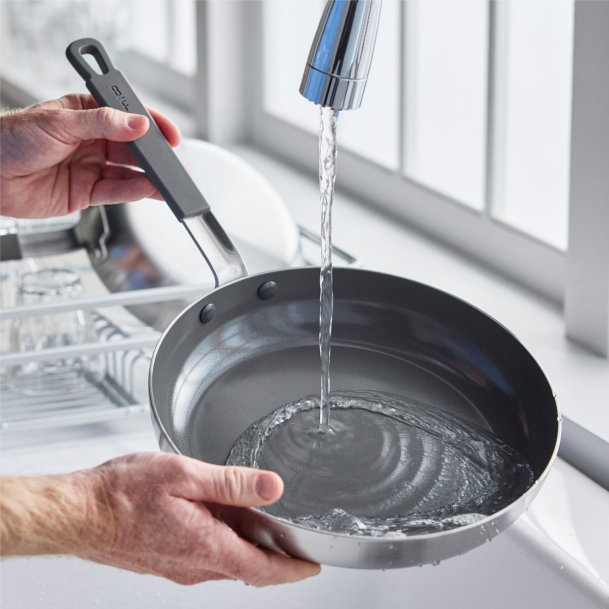 Bobby Flay by GreenPan PFAS-Free Nonstick Stainless Steel 12 Frypan with Lid - Image 9