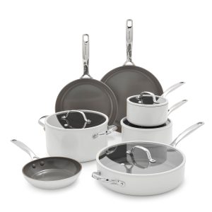 Eras Ceramic Nonstick 11-Piece Cookware Set | Cloud Cream
