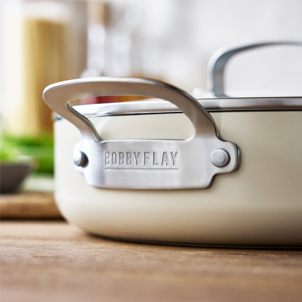 Bobby Flay by GreenPan Professional Ceramic Nonstick 13-Piece Cookware Set | Cream - Image 7