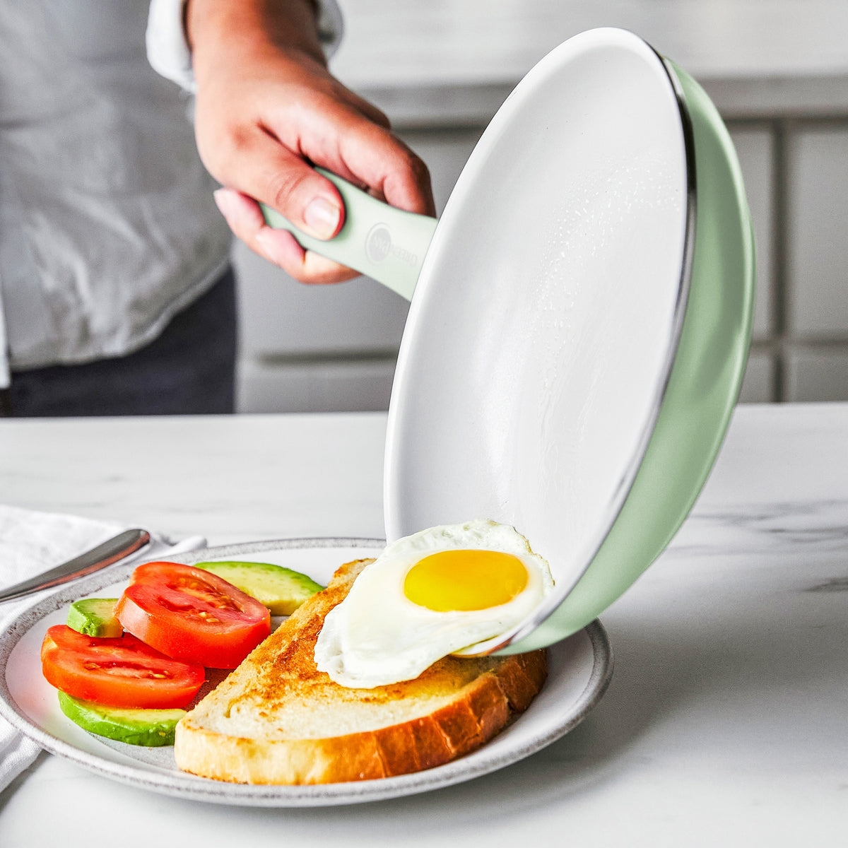 Dover Ceramic Nonstick 10 Frypan | Pastel Green - Image 3