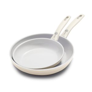 Dover Ceramic Nonstick 8 and 10 Frypan Set | Cream White