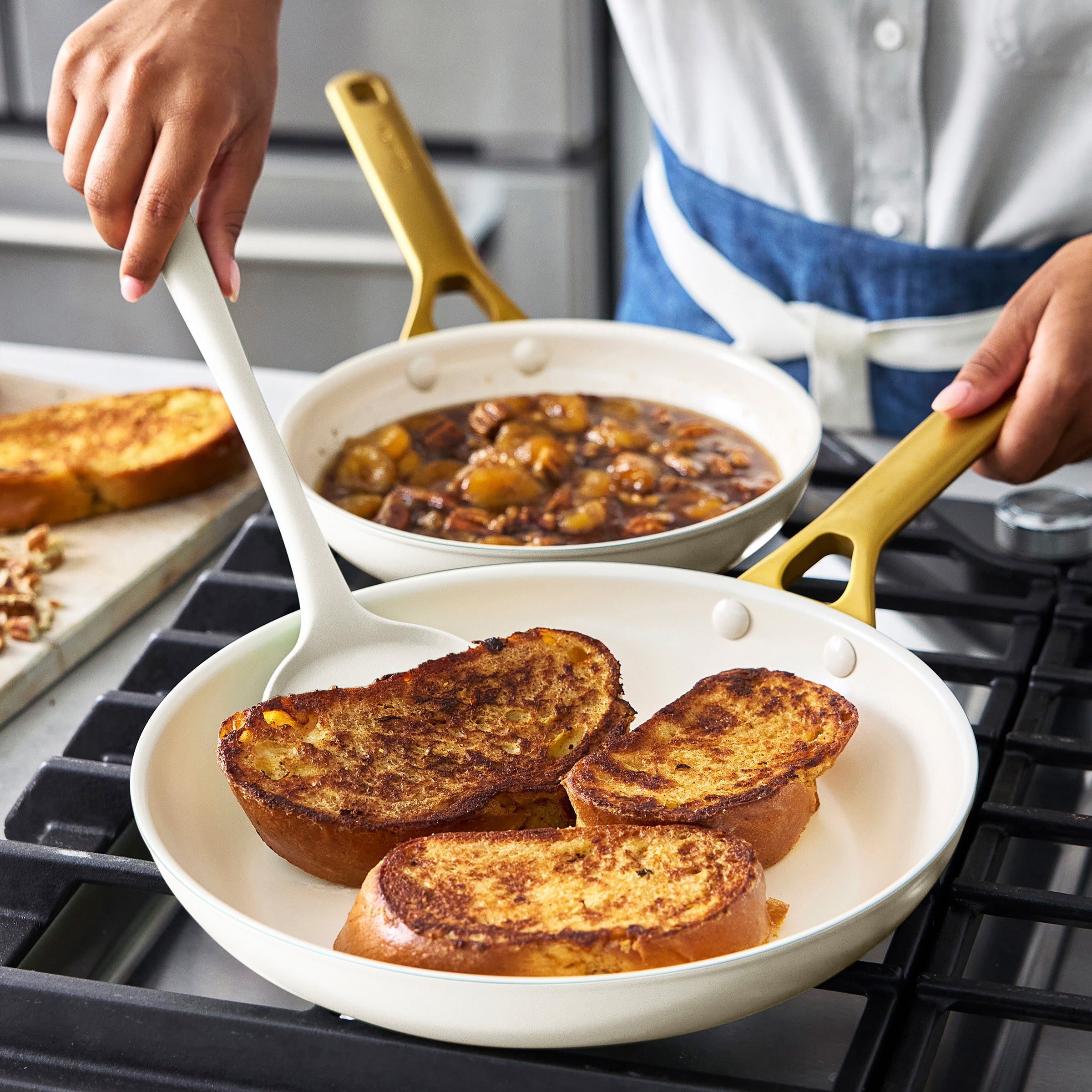 Reserve Pro Ceramic Nonstick 10 and 12 Frypan Set | Cream - Image 5