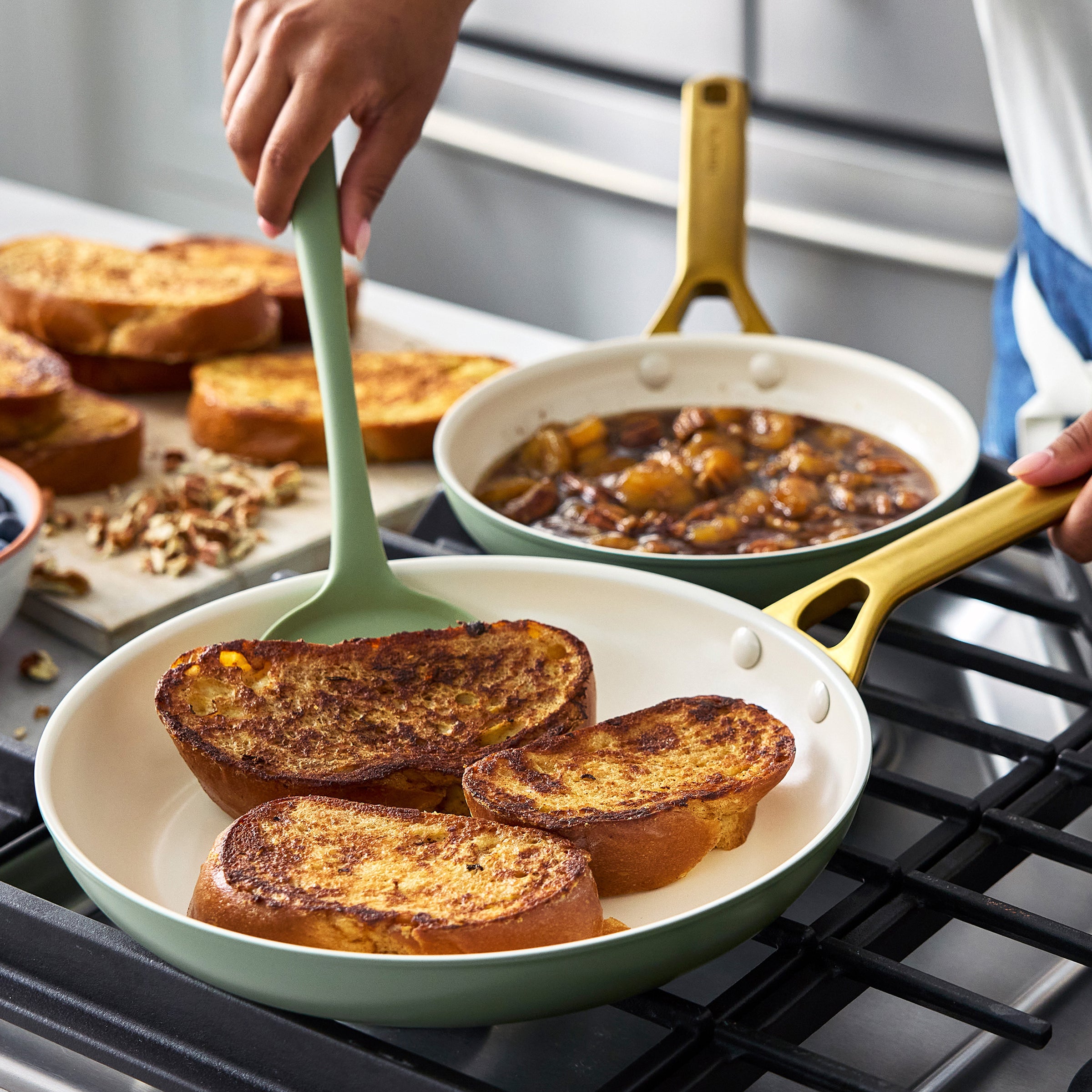 Reserve Pro Ceramic Nonstick 10 and 12 Frypan Set | Sage - Image 4