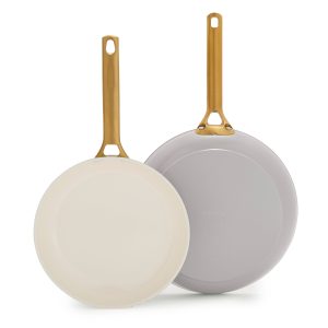 Reserve Pro Ceramic Nonstick 10 and 12 Frypan Set | Oyster