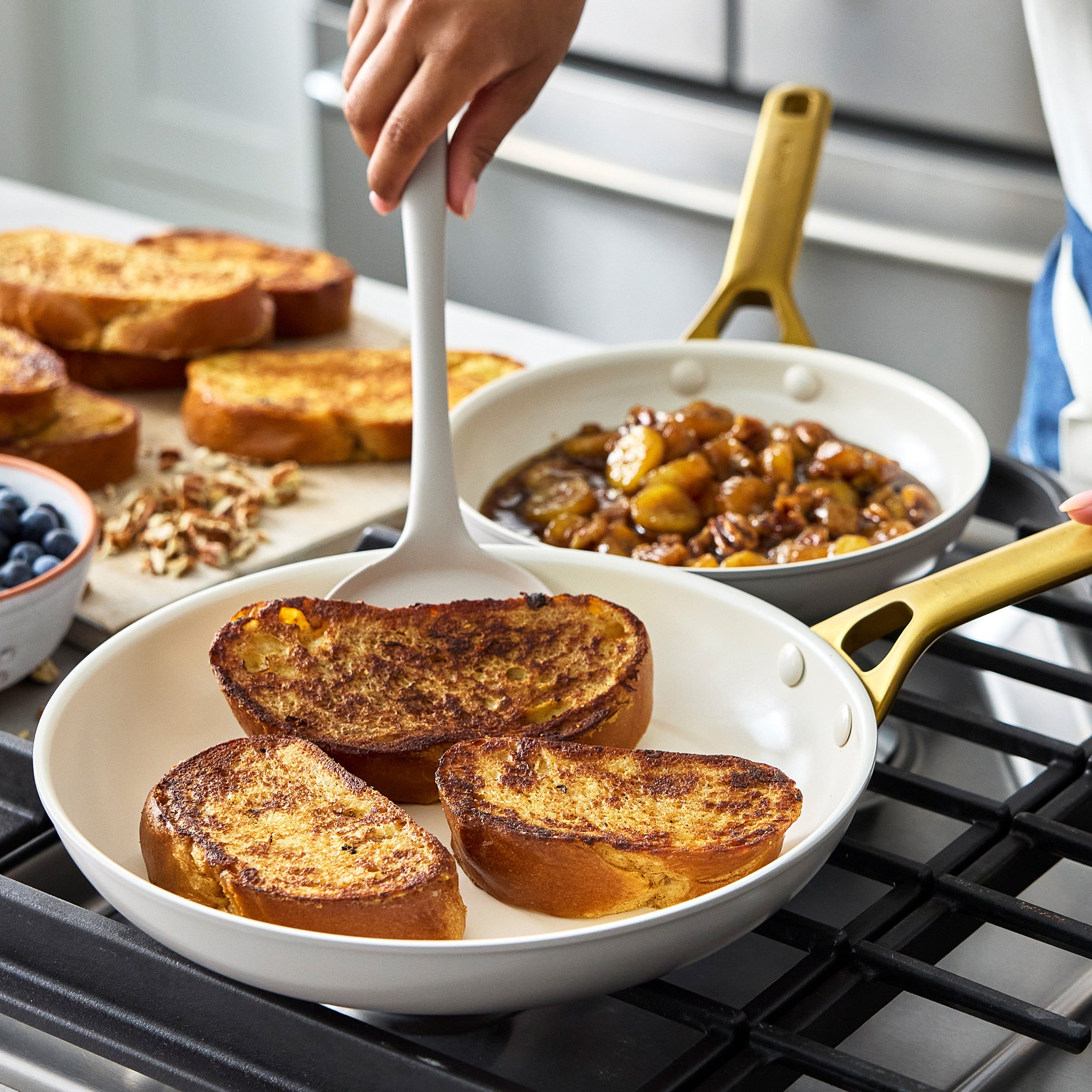 Reserve Pro Ceramic Nonstick 8. 10 and 12 Frypan Set | Oyster - Image 4