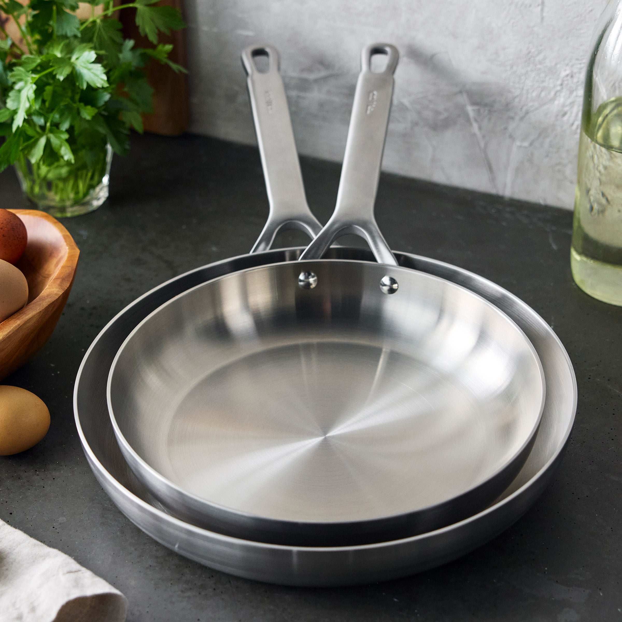 Bobby Flay by GreenPan Chef Series Uncoated Stainless Steel 10 and 12 Frypan Set - Image 7