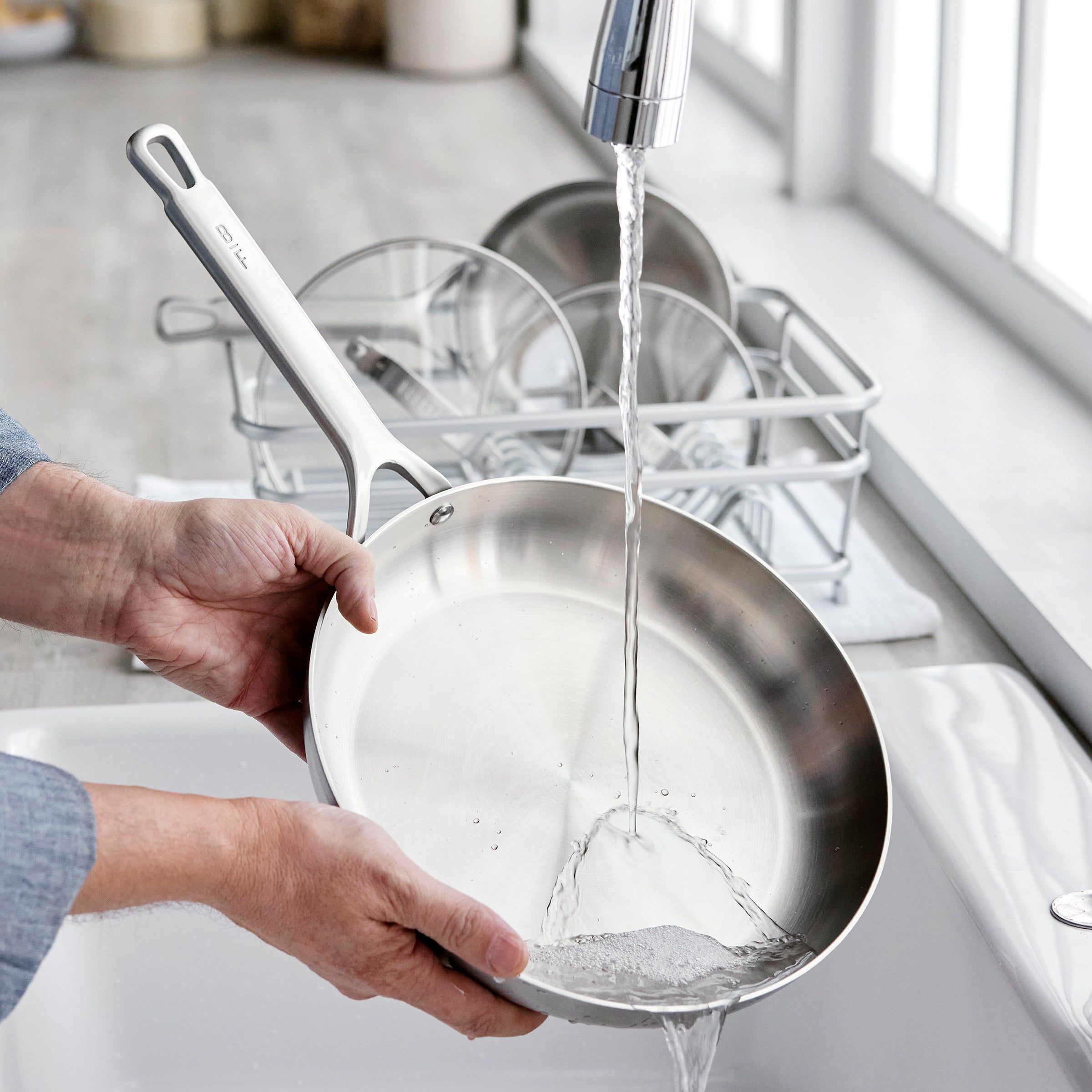 Bobby Flay by GreenPan Chef Series Uncoated Stainless Steel 10 and 12 Frypan Set - Image 9