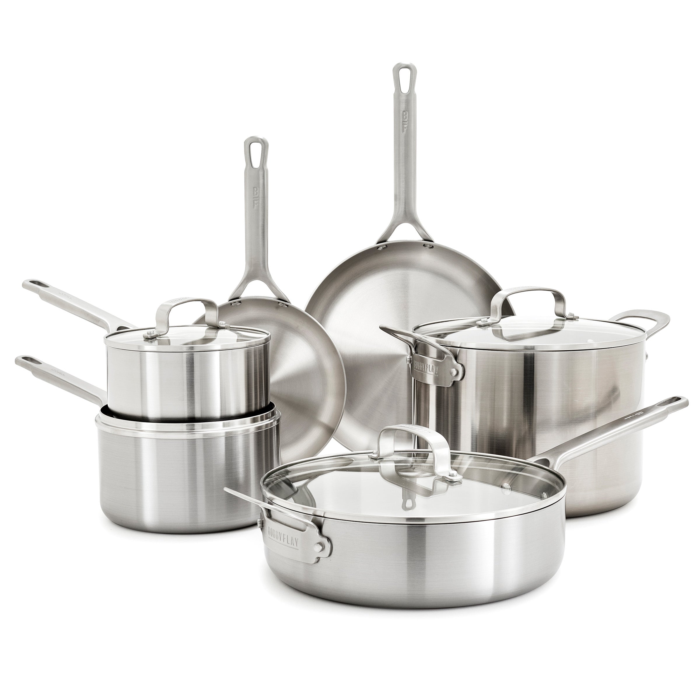 Bobby Flay by GreenPan Chef Series Uncoated Stainless Steel 10-Piece Cookware Set