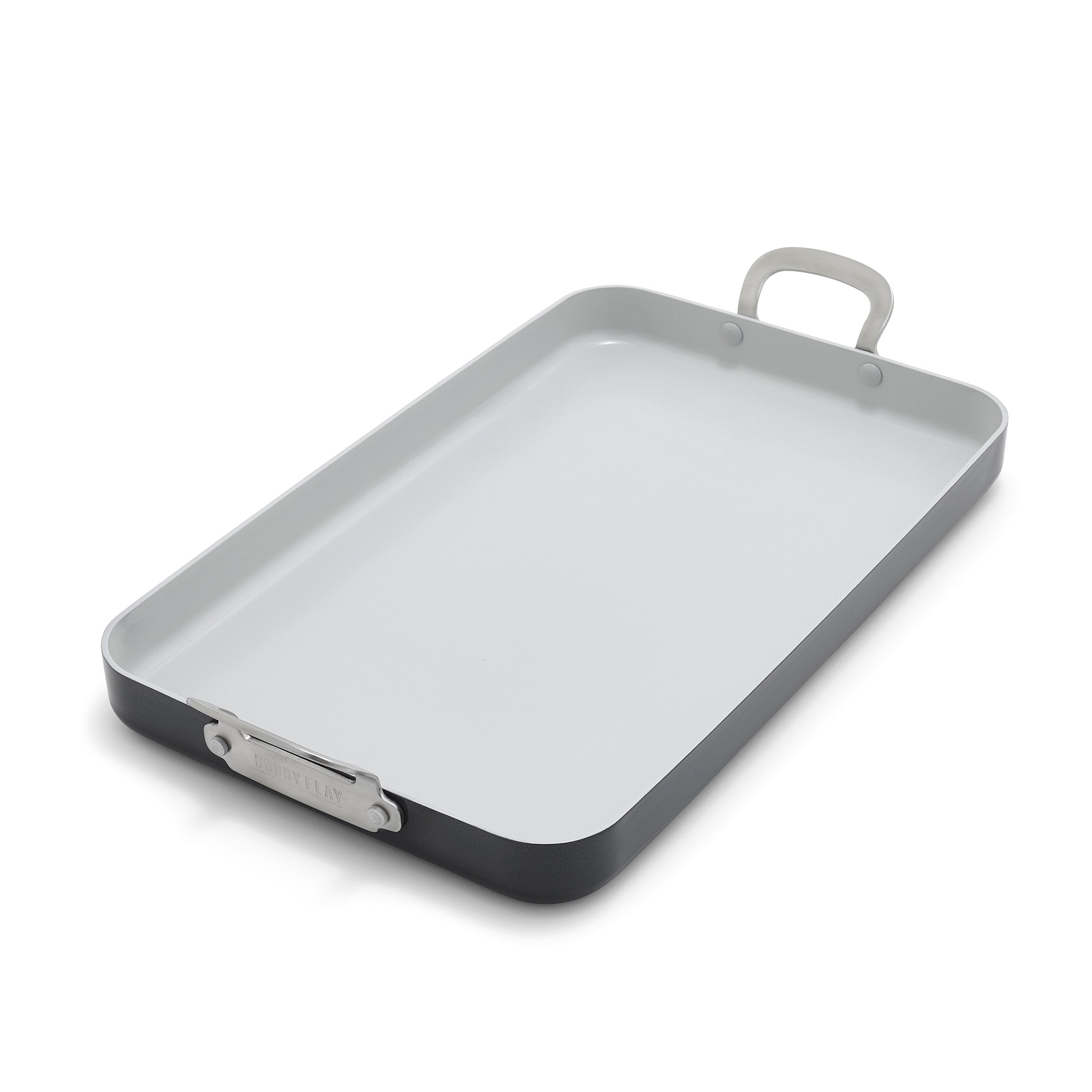 Bobby Flay by GreenPan Professional Ceramic Nonstick 18 x 11 Double Burner Griddle | Graphite