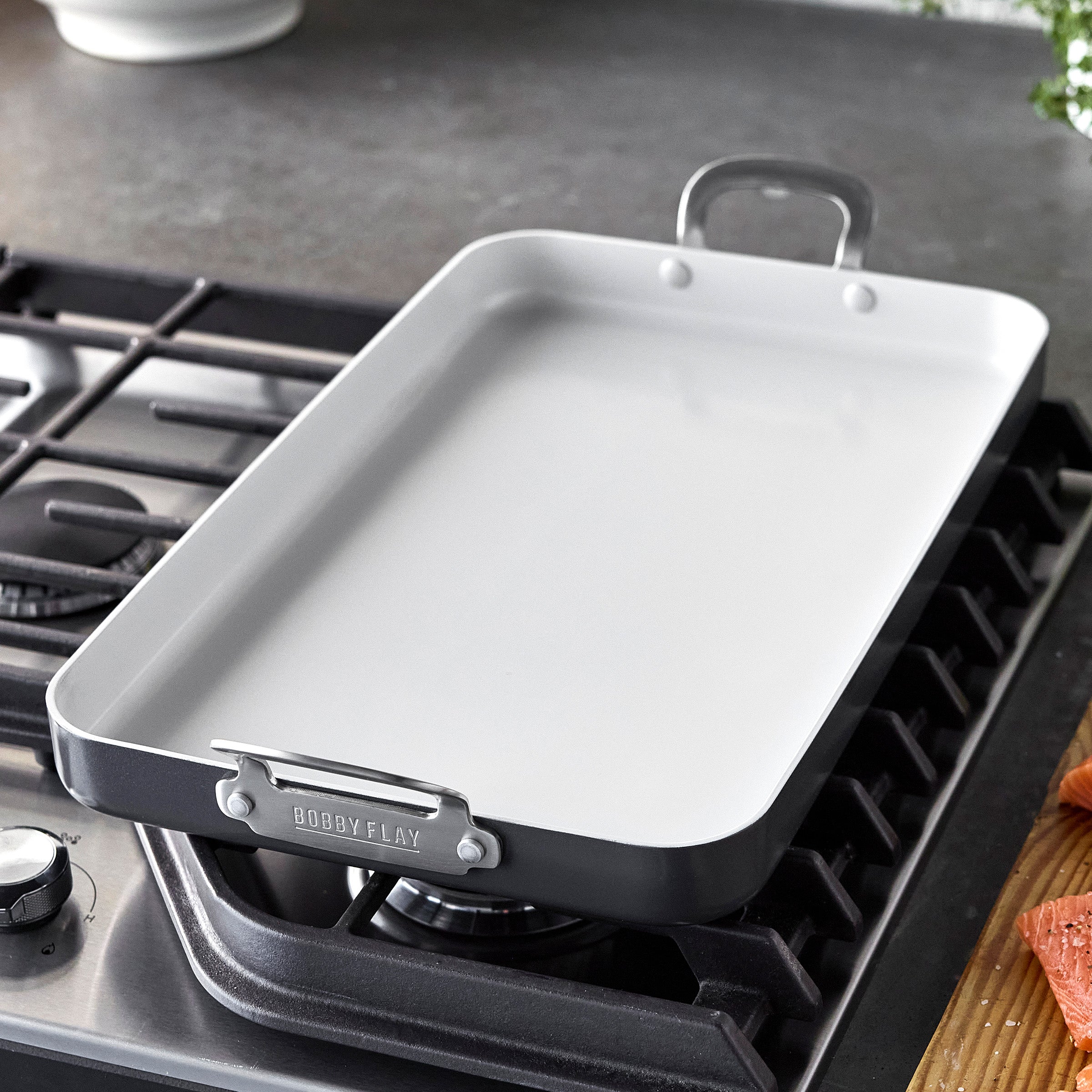 Bobby Flay by GreenPan Professional Ceramic Nonstick 18 x 11 Double Burner Griddle | Graphite - Image 3