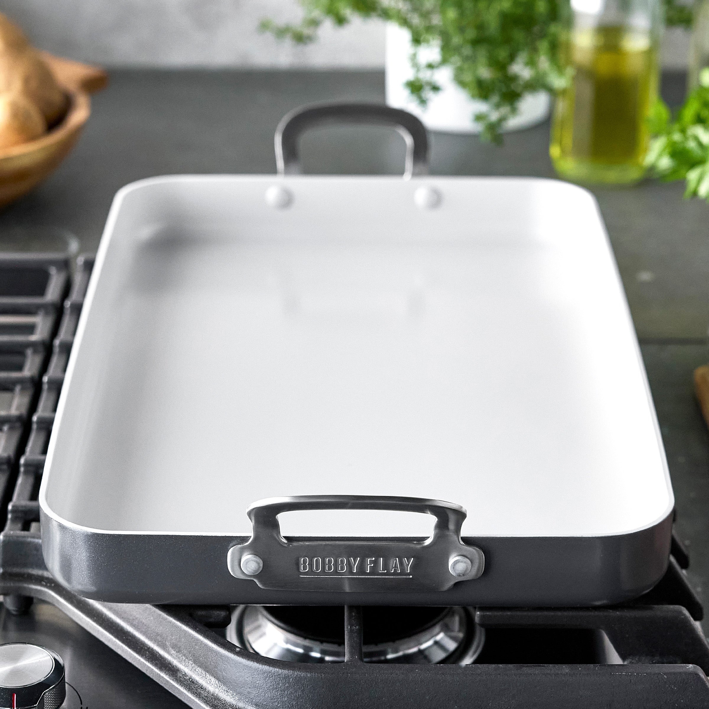 Bobby Flay by GreenPan Professional Ceramic Nonstick 18 x 11 Double Burner Griddle | Graphite - Image 7