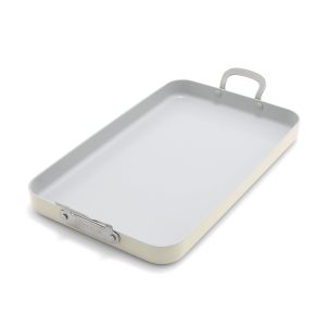 Bobby Flay by GreenPan Professional Ceramic Nonstick 18 x 11 Double Burner Griddle | Cream