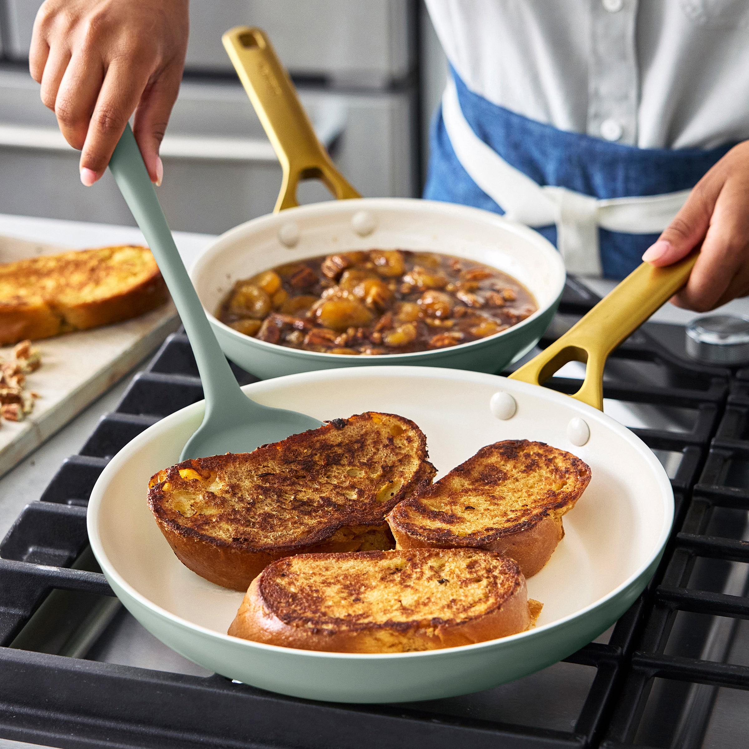 Reserve Pro Ceramic Nonstick 8. 10 and 12 Frypan Set | Moss - Image 4