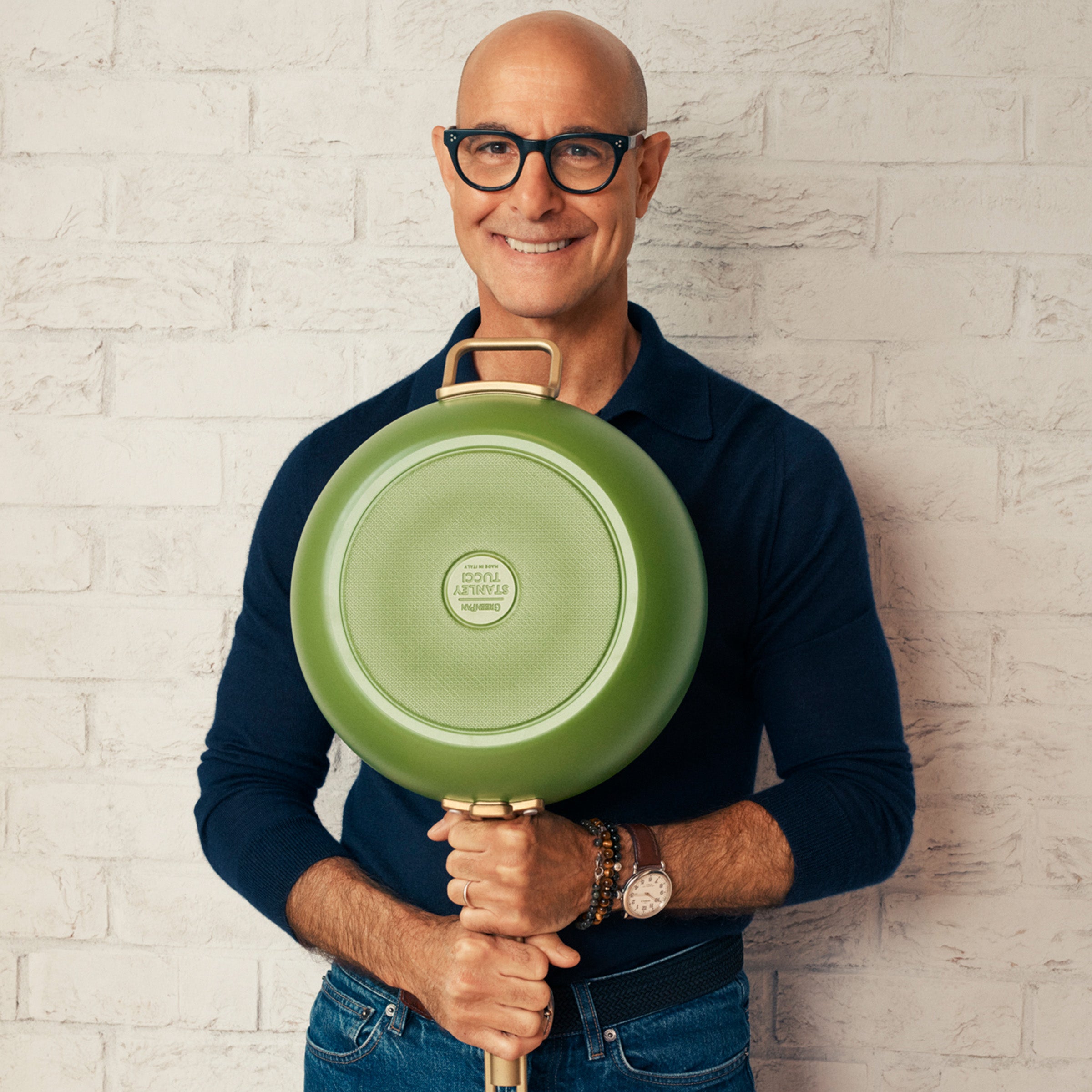 Stanley Tucci™ Ceramic Nonstick 8. 10 and 12 Frypan Set | Tuscan Olive - Image 2