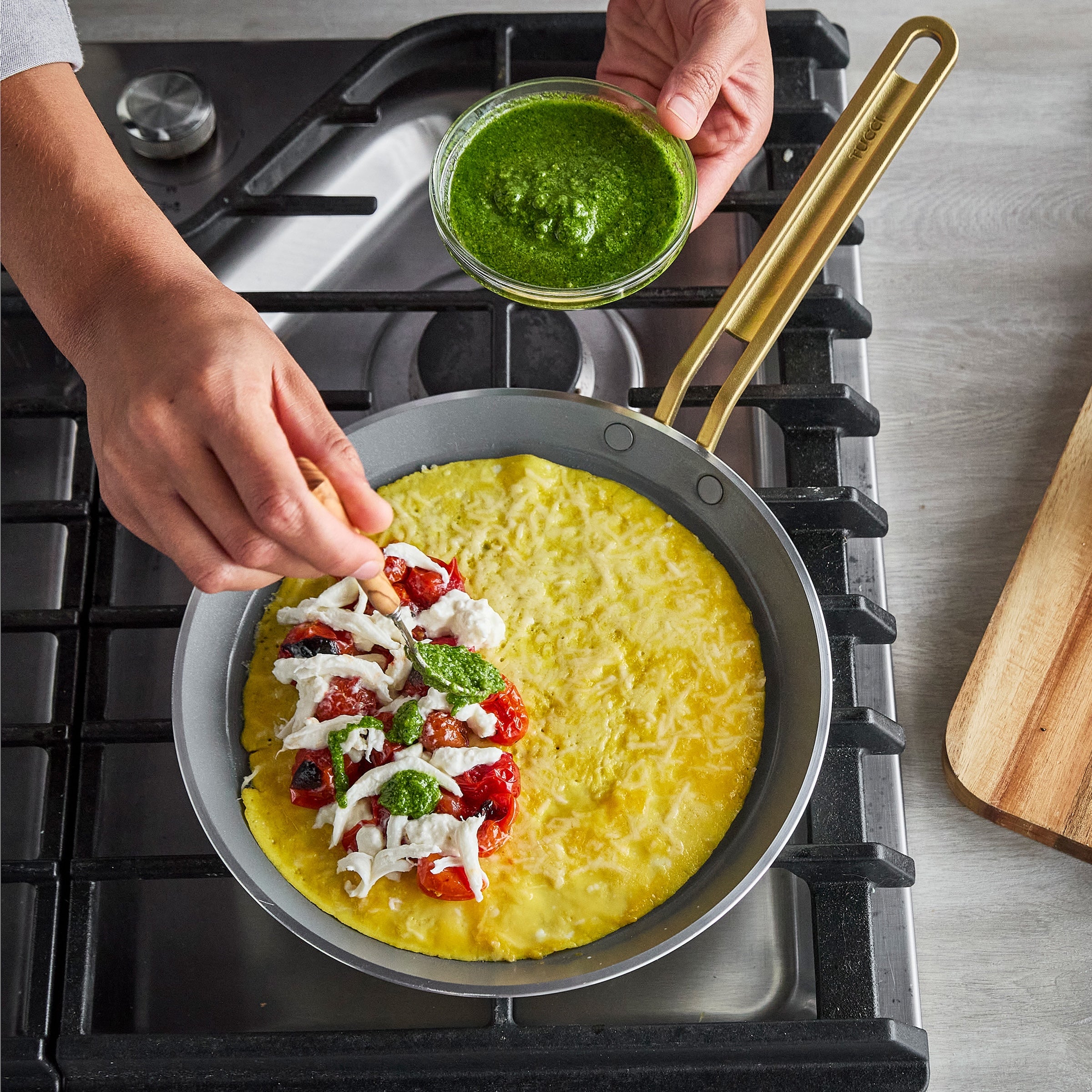 Stanley Tucci™ Ceramic Nonstick 10 Crepe and Omelette Pan | Tuscan Olive - Image 15