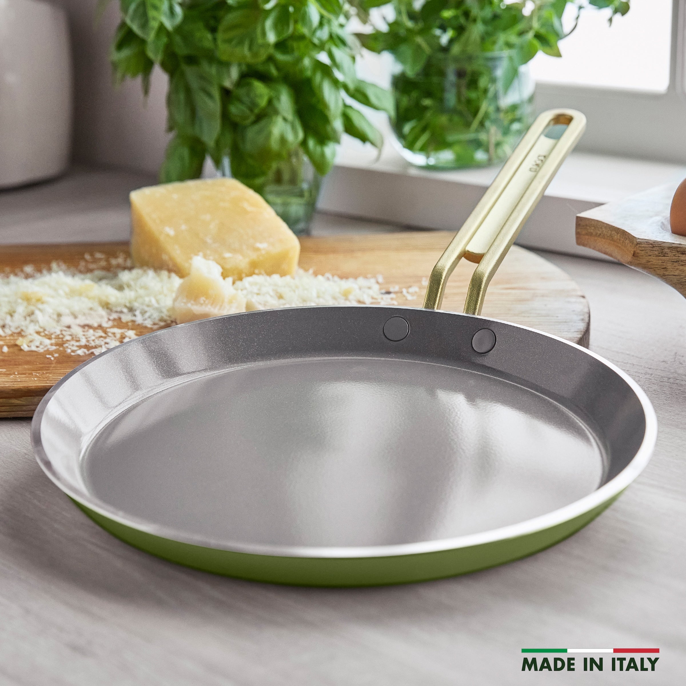 Stanley Tucci™ Ceramic Nonstick 10 Crepe and Omelette Pan | Tuscan Olive - Image 3