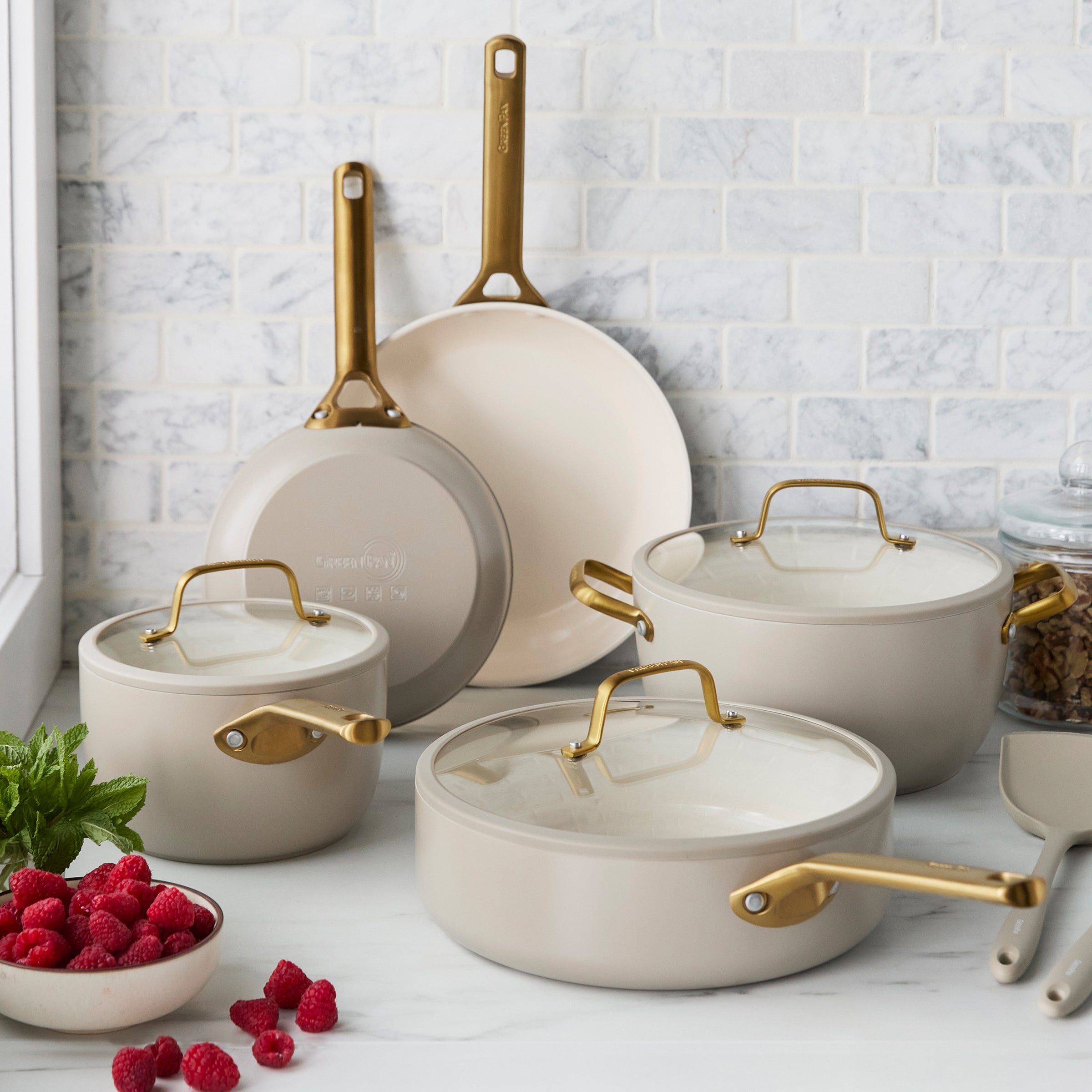 Reserve Pro Ceramic Nonstick 10-Piece Cookware Set | Macadamia - Image 3