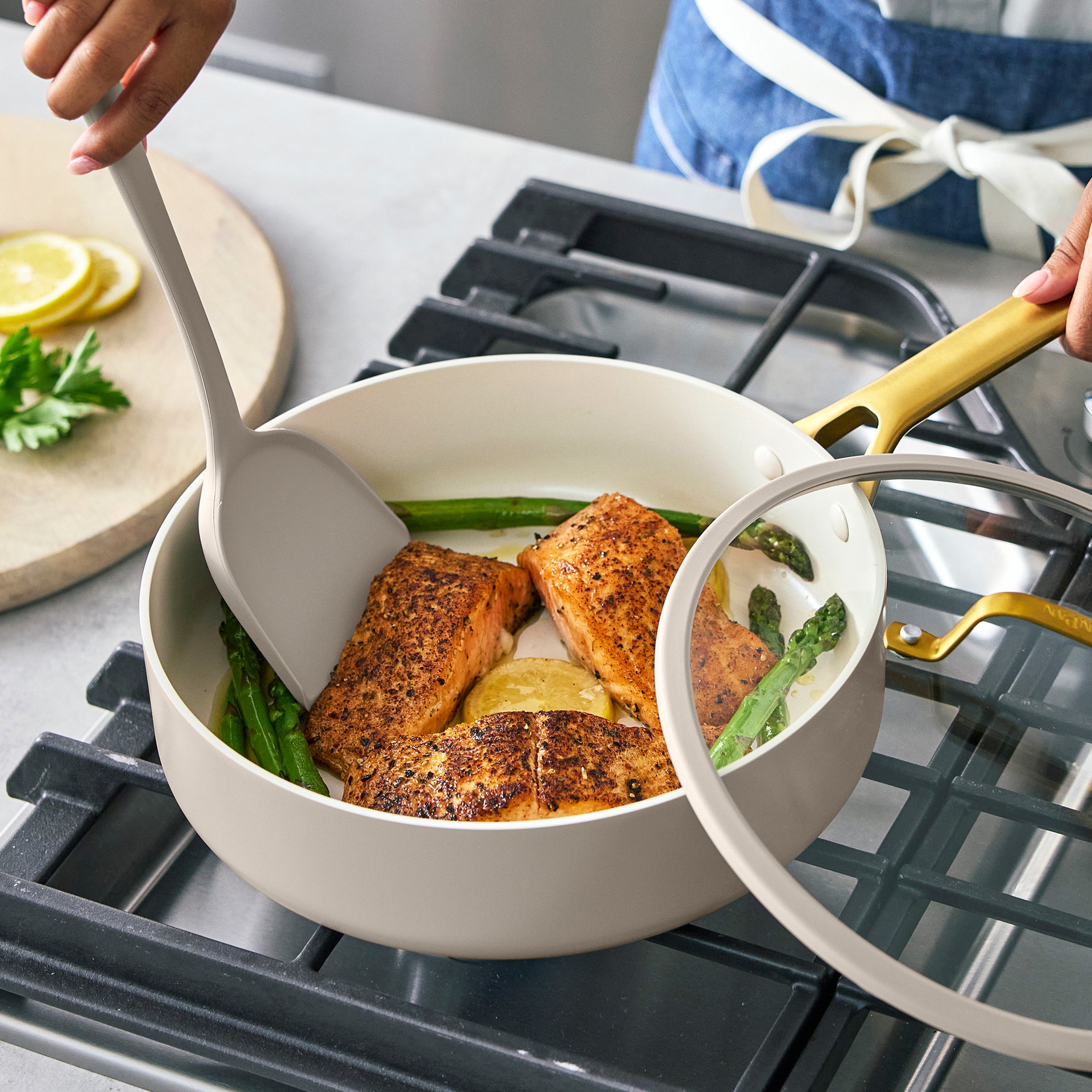 Reserve Pro Ceramic Nonstick 10-Piece Cookware Set | Macadamia - Image 9